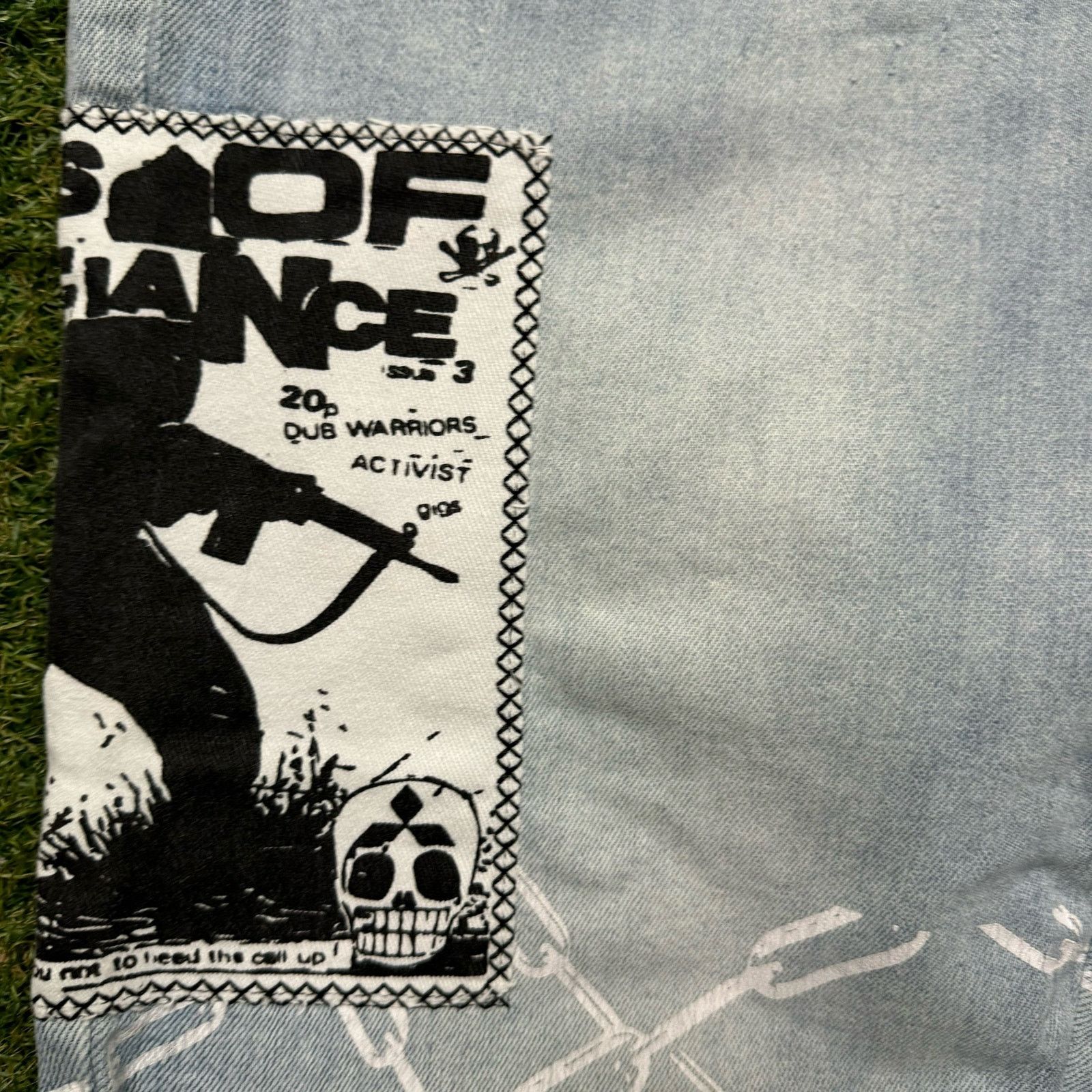 Levi's Sugar Hill Y2K Streetwear Light Blue Wash Print Denim Jeans Size US 33 - 3 Thumbnail