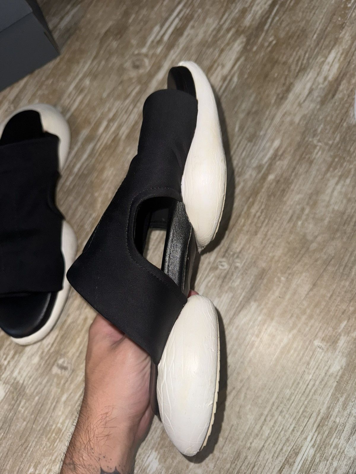 Rick Owens Rick Owen Slides 10 Black White Cargo Sandals Size US 10 / EU 43 - 4 Thumbnail