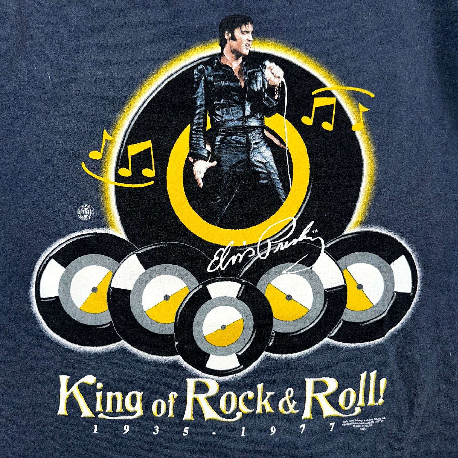 AAA VINTAGE Elvis Presley Rock n Roll T Shirt AAA Men XL Blue Graphic Print Short Sleeve Crew Neck 2000s 90s Theme Size US XL / EU 56 / 4 - 2 Thumbnail
