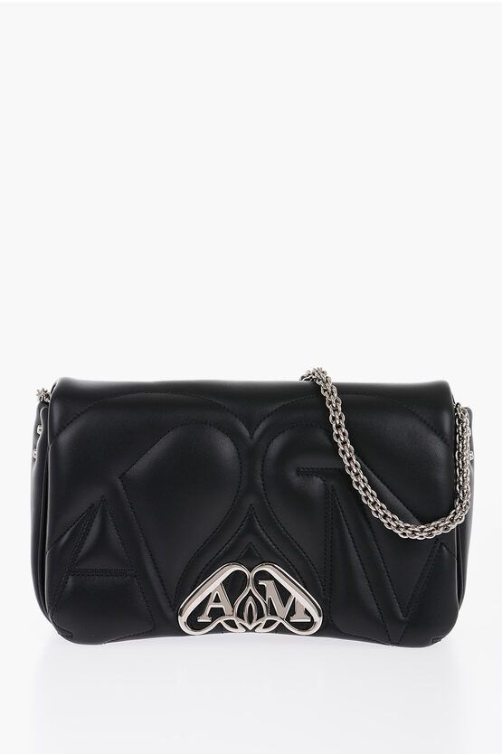 Alexander Mcqueen Quilted Seal Bag With Removable Shoulder Strap in Black, Women's