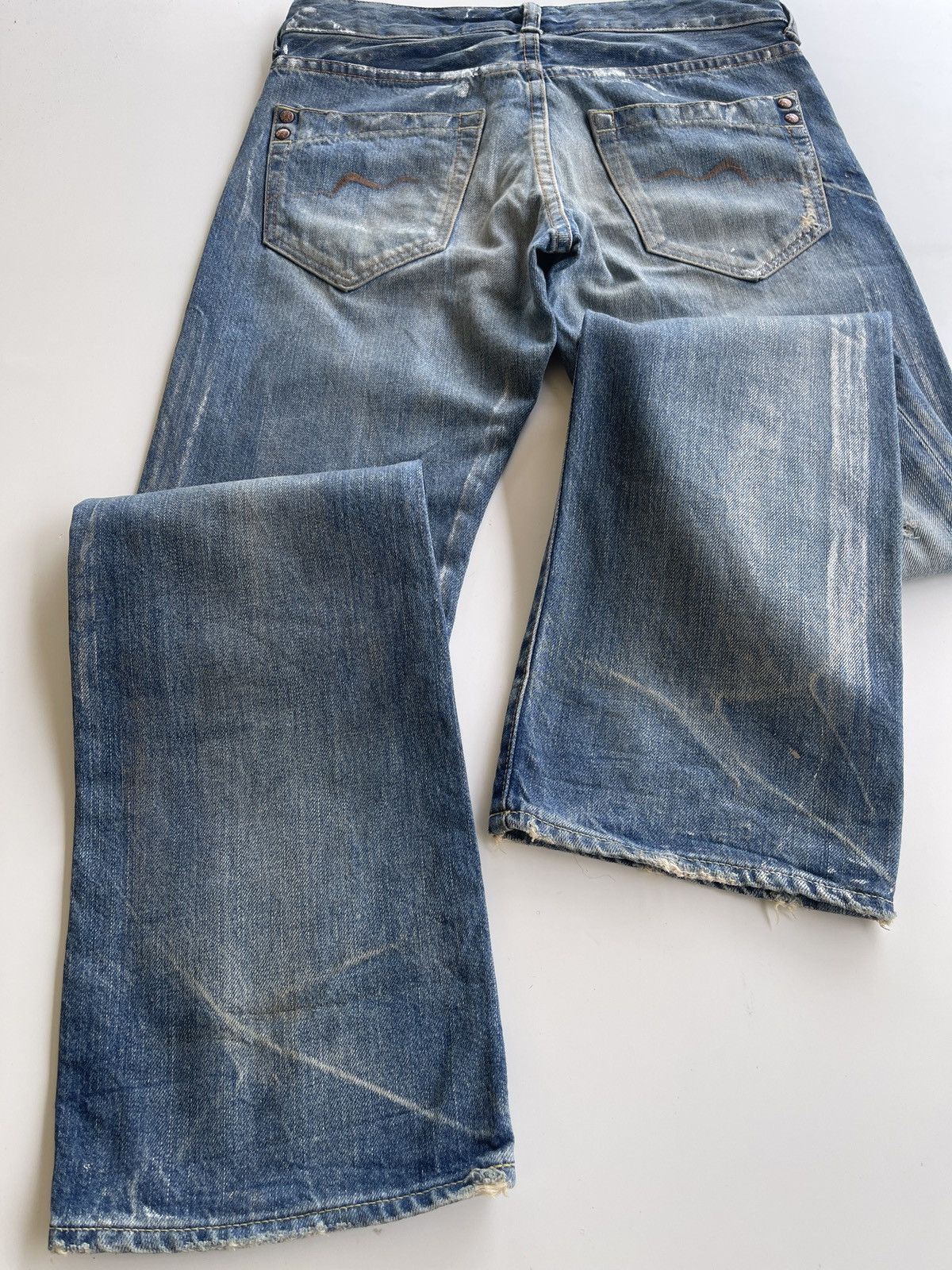 Japanese Brand Rivet & Blue Japanese Distressed Paint Splatter Jeans Size US 29 - 14 Thumbnail