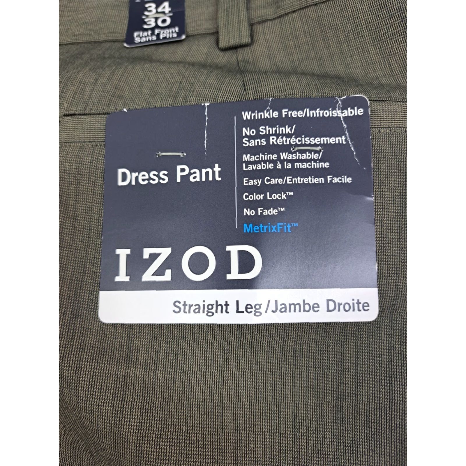 Izod NWT IZOD Dress Pants British Khaki Sportflex Waist Metric Fit 34x30 #5059 Size US 34 / EU 50 - 4 Thumbnail