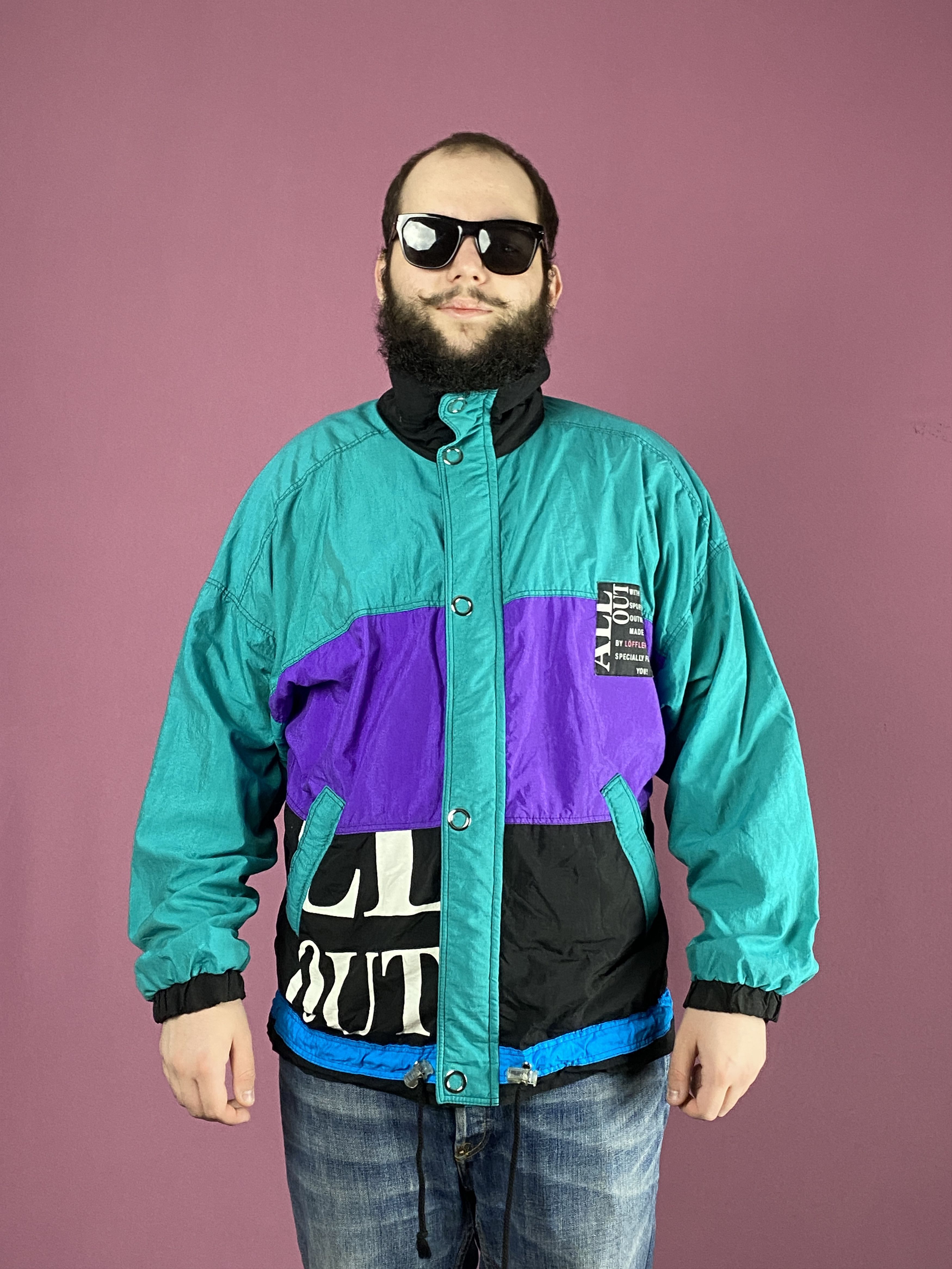 Vintage 90s Loffler All Out Vintage Men's Windbreaker Jacket - M Size US M / EU 48-50 / 2 - 1 Thumbnail