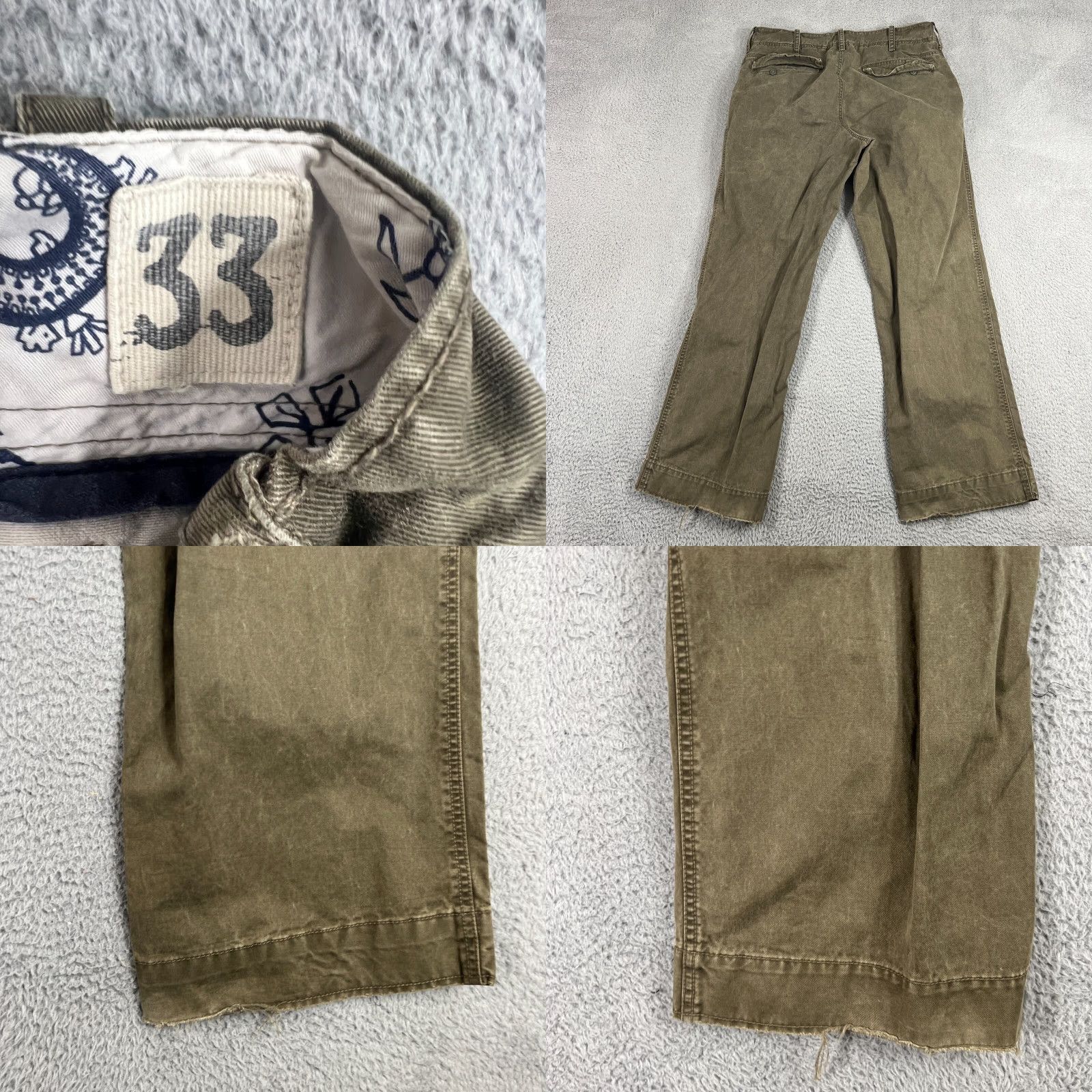 Old Navy VINTAGE Old Navy Womens Pants Wide Leg High Rise Size 33 Green Cotton Casual 90s Y2K Grunge Festival Hip Hop Size 24" / US 00 / IT 34 - 8 Thumbnail