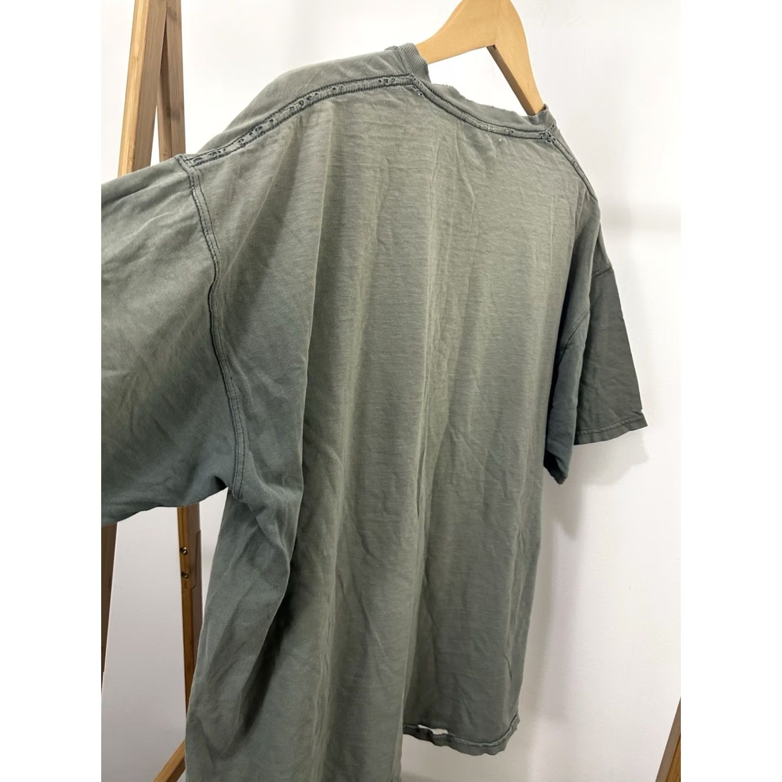 Russell Athletic VINTAGE VT Gradient Sun Faded Pocket Worn Cotton Blank WIP Work Russell T-Shirt XL Green Distressed Workwear Mens Size US XL / EU 56 / 4 - 4 Thumbnail