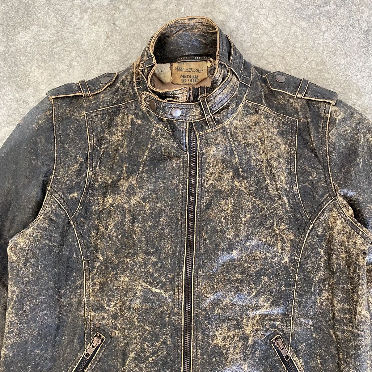 Leather Vintage Mass & Only Faded Patina Buffalo Leather Moto Jacket Size US M / EU 48-50 / 2 - 8 Thumbnail