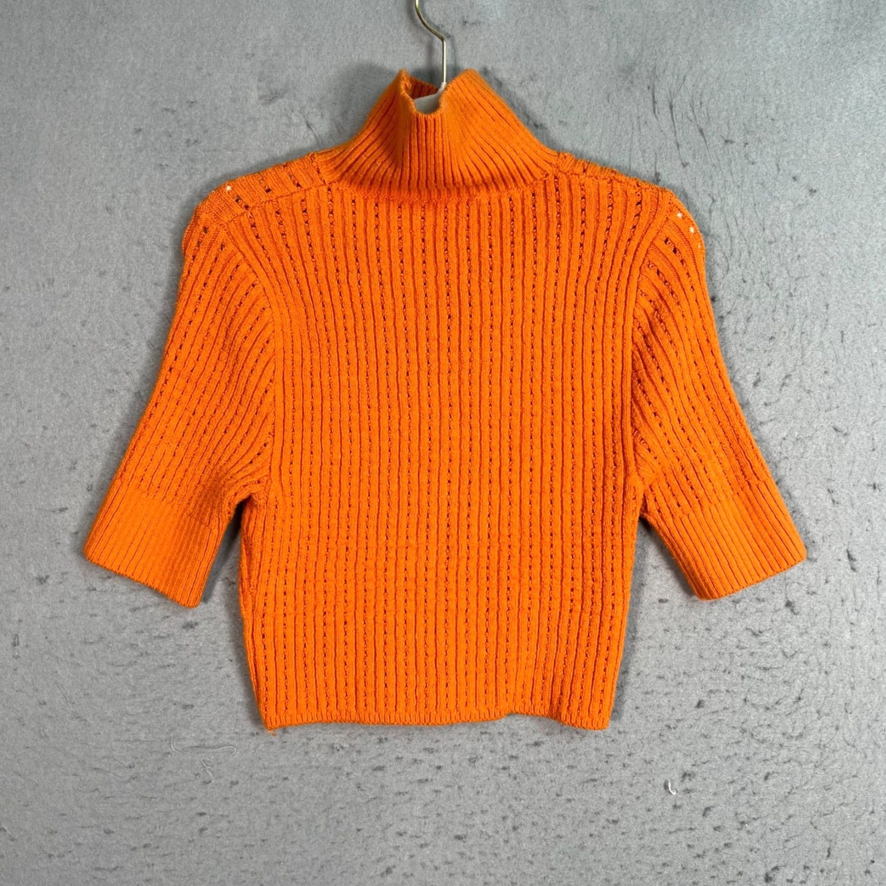 Free People Free People FP Intimately Womens Size Small Orange Mock Turtleneck Sweater Size S / US 4 / IT 40 - 2 Thumbnail