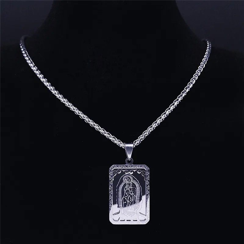Jewelry Virgin Mary Medal Our Lady of Guadalupe Pendant Necklace Size ONE SIZE - 5 Thumbnail