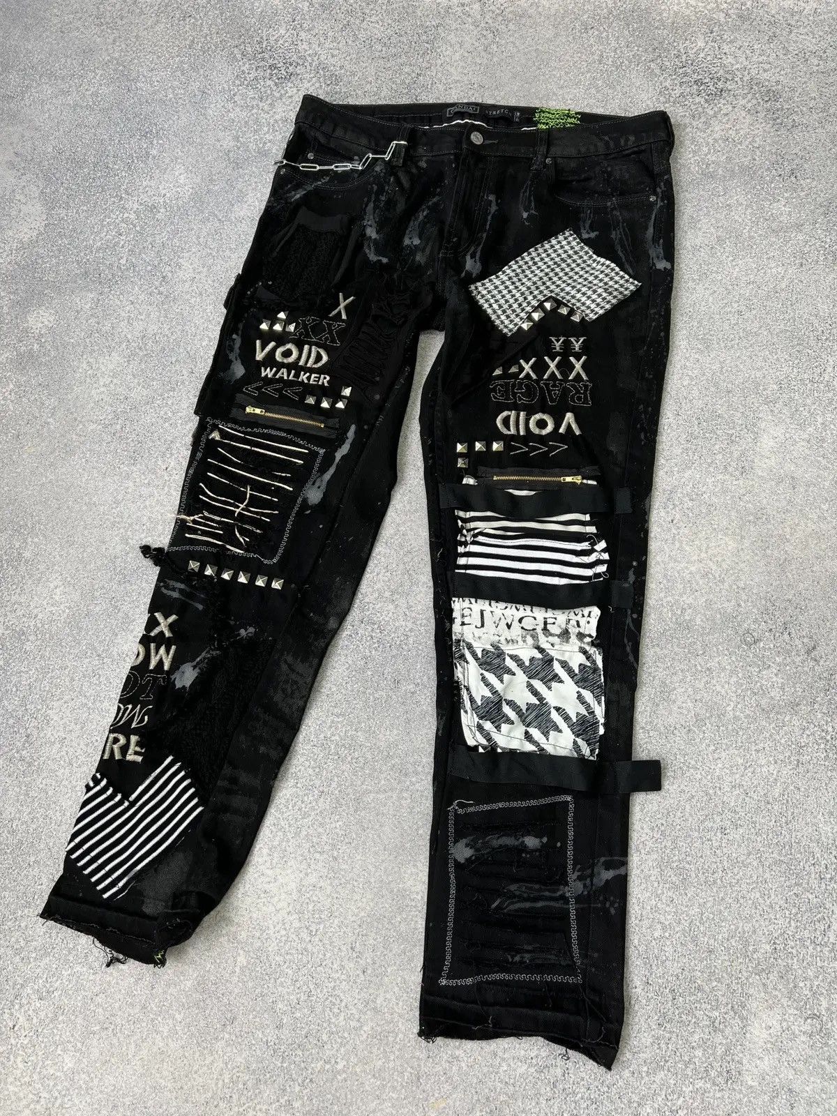 Japanese Brand × Vintage Vintage punk rock goth emo metal dark ripped crazy jeans Size US 40 / EU 56 - 17 Thumbnail
