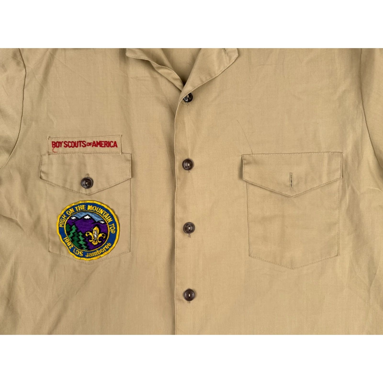 Vintage VINTAGE Boy Scouts of America Shirt Large Beige 1982 LDS Jamboree Mens Size US L / EU 52-54 / 3 - 6 Thumbnail