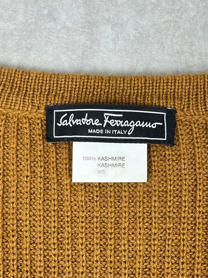 Salvatore Ferragamo Salvatore Ferragamo Camel Cashmere Python Leather Cardigan Size US S / EU 44-46 / 1 - 9 Thumbnail