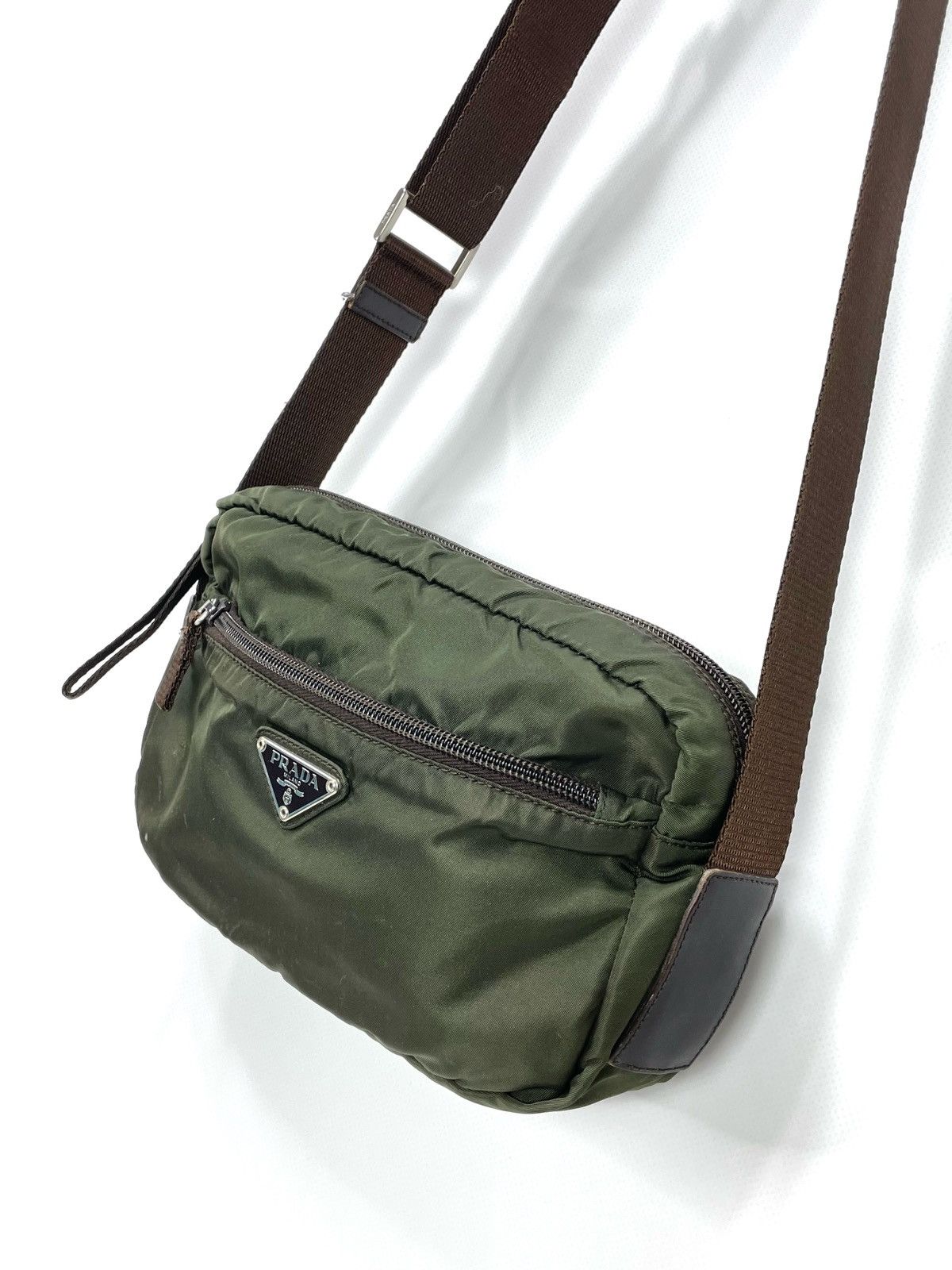 Prada Prada Milano Tessuto Nylon Crossbody Bag – Olive Green Size ONE SIZE - 2 Thumbnail