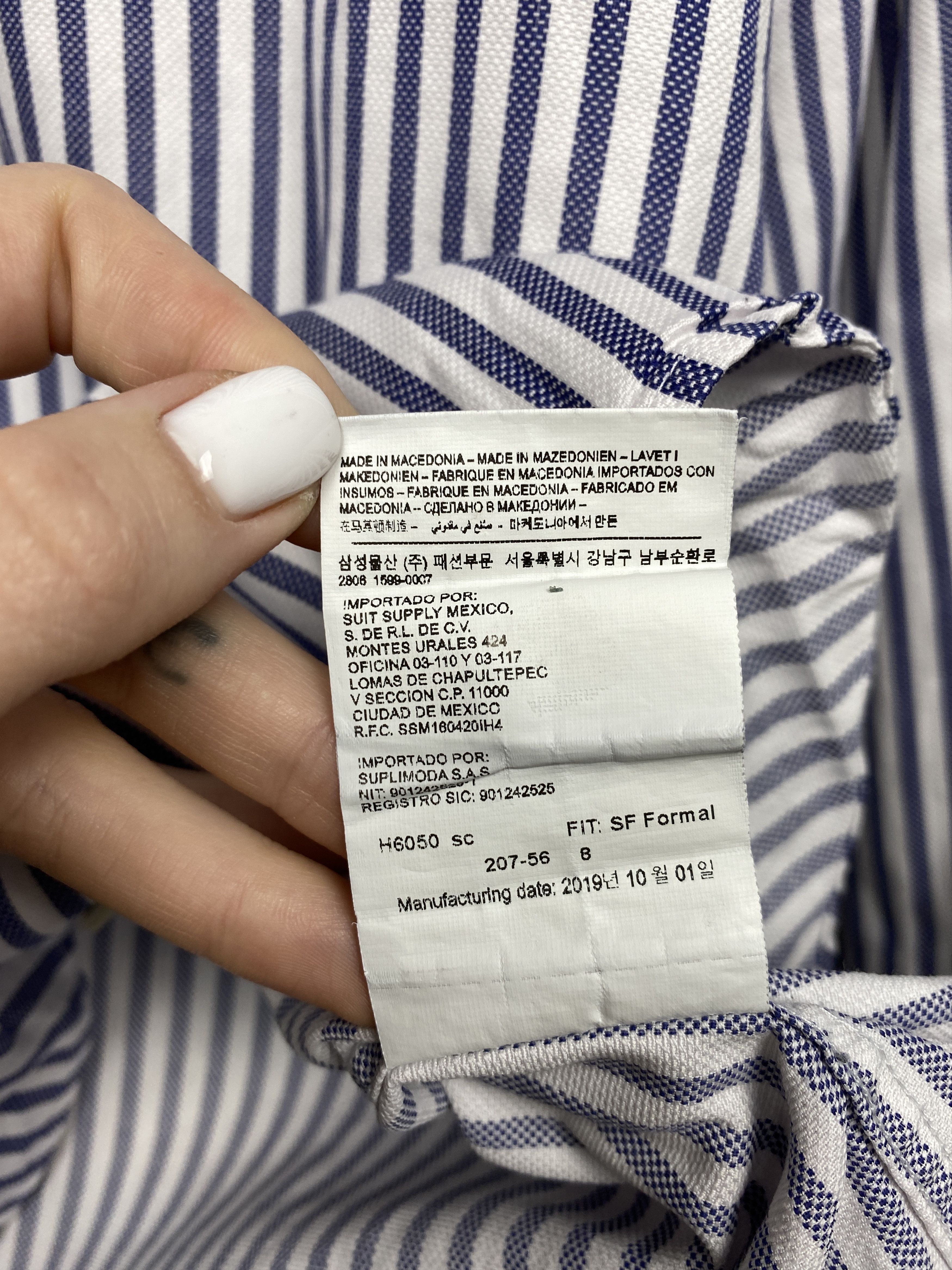 Suitsupply Suitsupply Egyptian Cotton Vintage Mens Long Sleeve Shirt Size US L / EU 52-54 / 3 - 5 Thumbnail