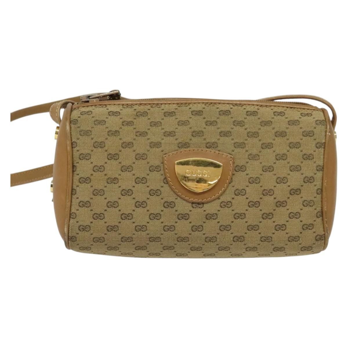 Gucci GUCCI Micro GG Canvas Shoulder Bag Vintage Beige Gold Size ONE SIZE - 2 Thumbnail