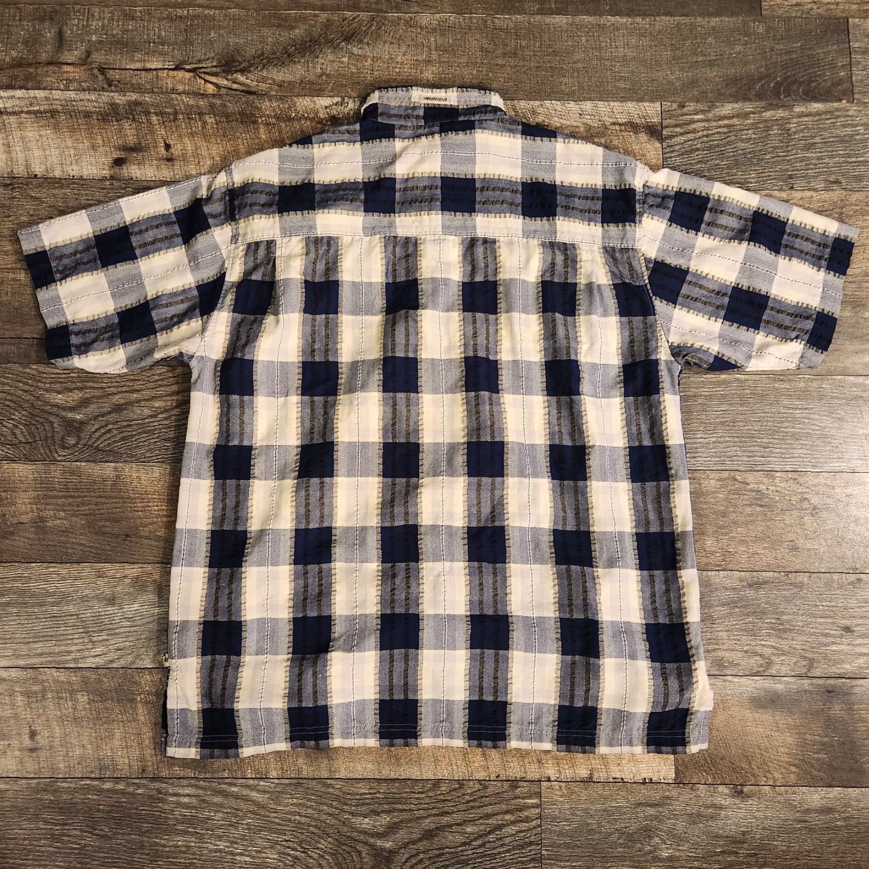 Vintage VINTAGE Mecca Shirt Mens XL Button Short Sleeve Blue Plaid Hip Hop Street Size US XL / EU 56 / 4 - 7 Thumbnail