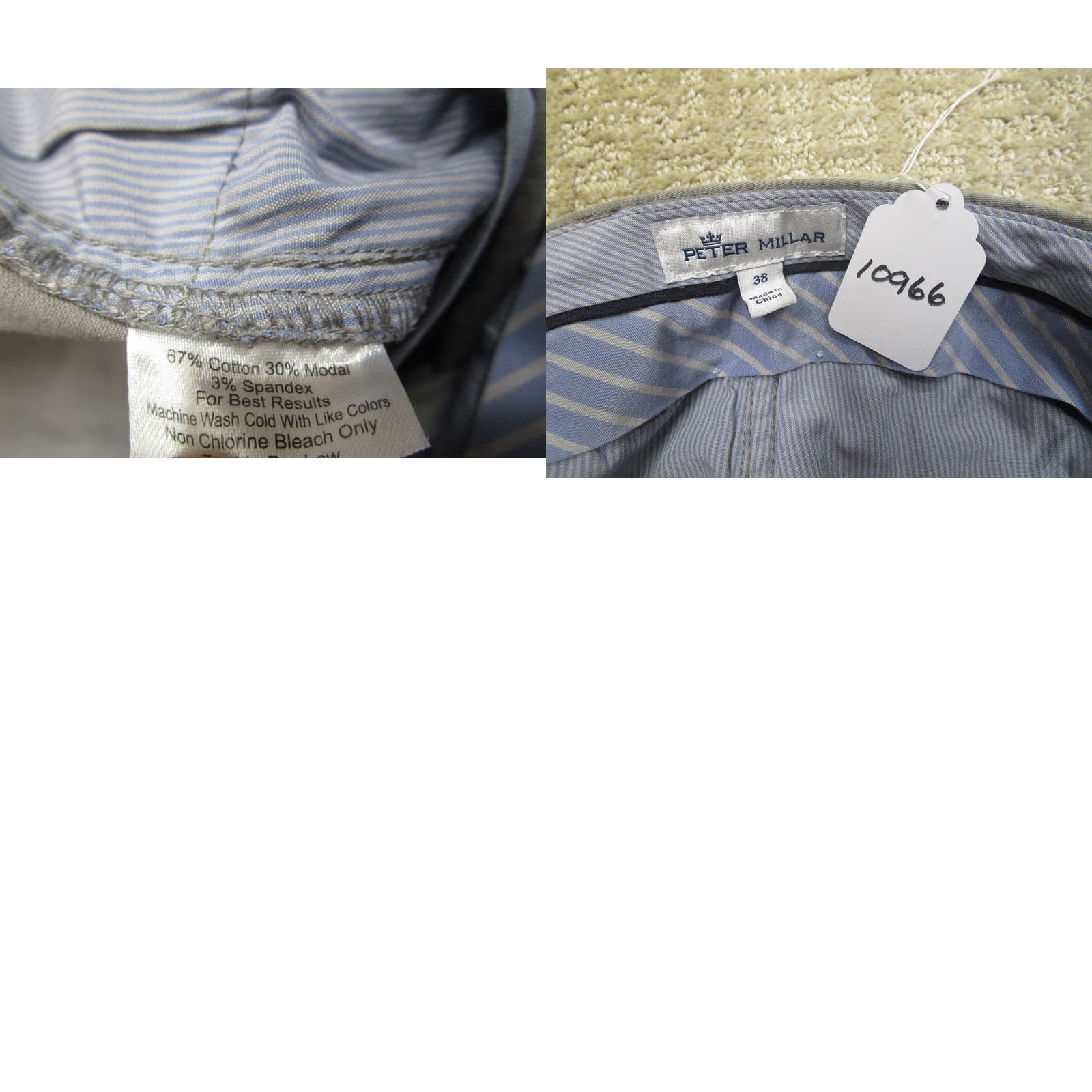 Peter Millar Peter Millar Pants Men 38x30 Gray Chino Golf Casual Comfort 5-Pocket Logo Relaxed Straight Pants Mens Size US 38 / EU 54 - 8 Thumbnail