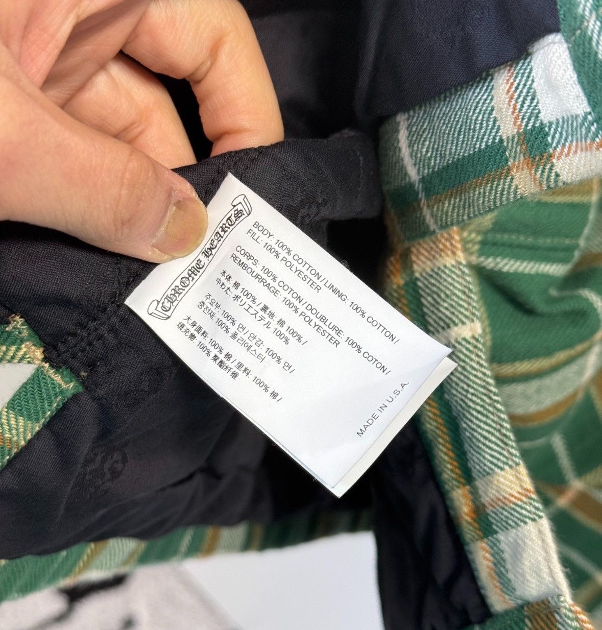 Chrome Hearts Pink letter sleeve green lined flannel jacket Size US S / EU 44-46 / 1 - 6 Thumbnail