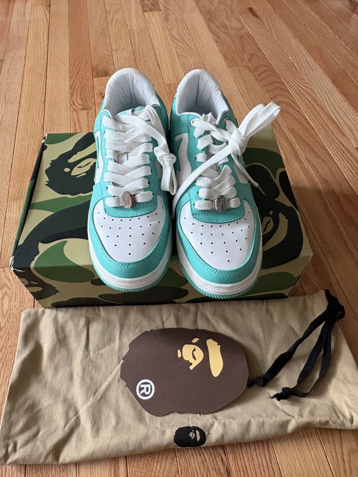 Comme des Garcons STEAL! BAPE STA FS-001 Low in 'White Turquoise' Size US 9 / EU 42 - 3 Thumbnail