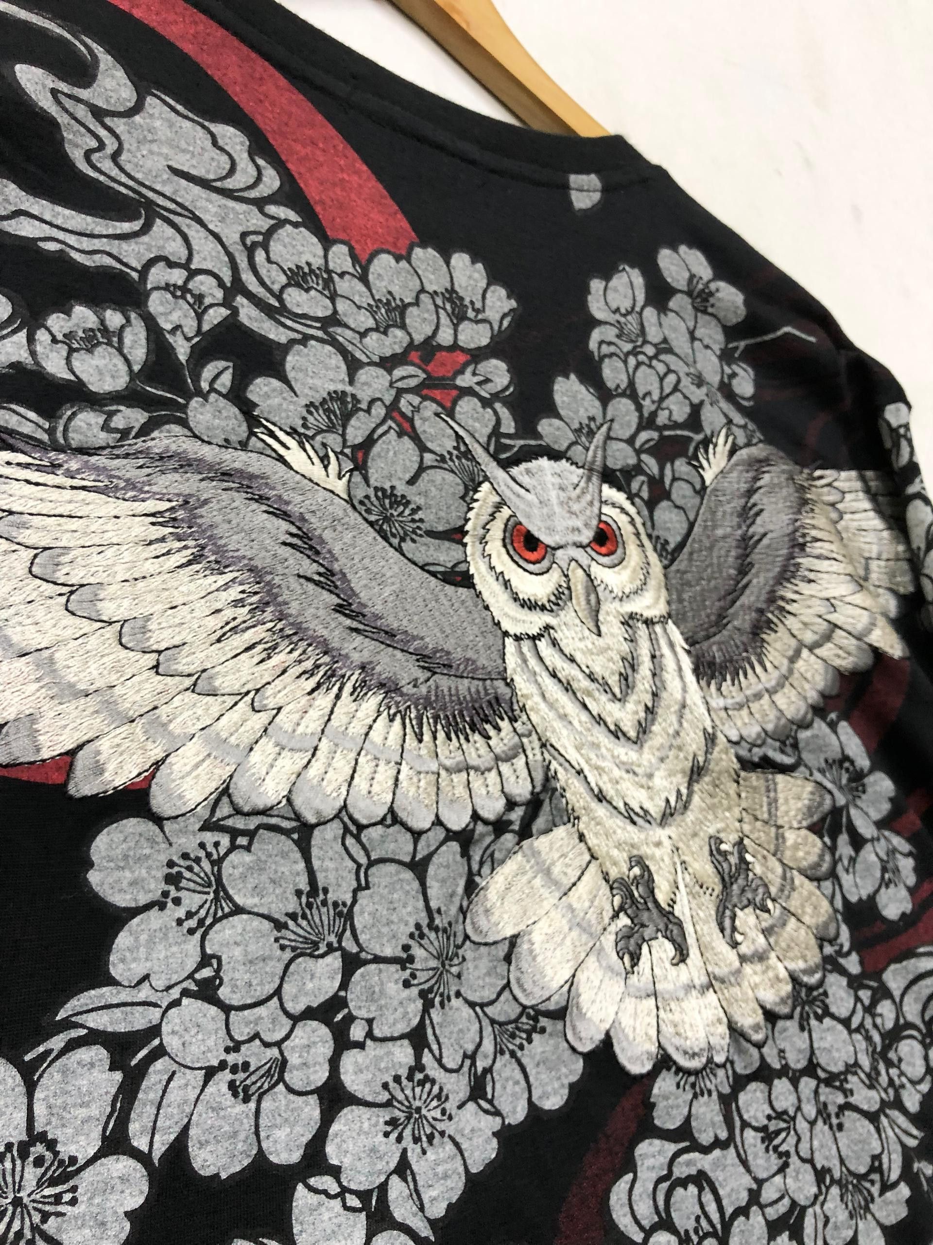 Japanese Brand OWL YAKUZA STYLE FUGUTAITEN EMBROIDED Size US XL / EU 56 / 4 - 4 Thumbnail