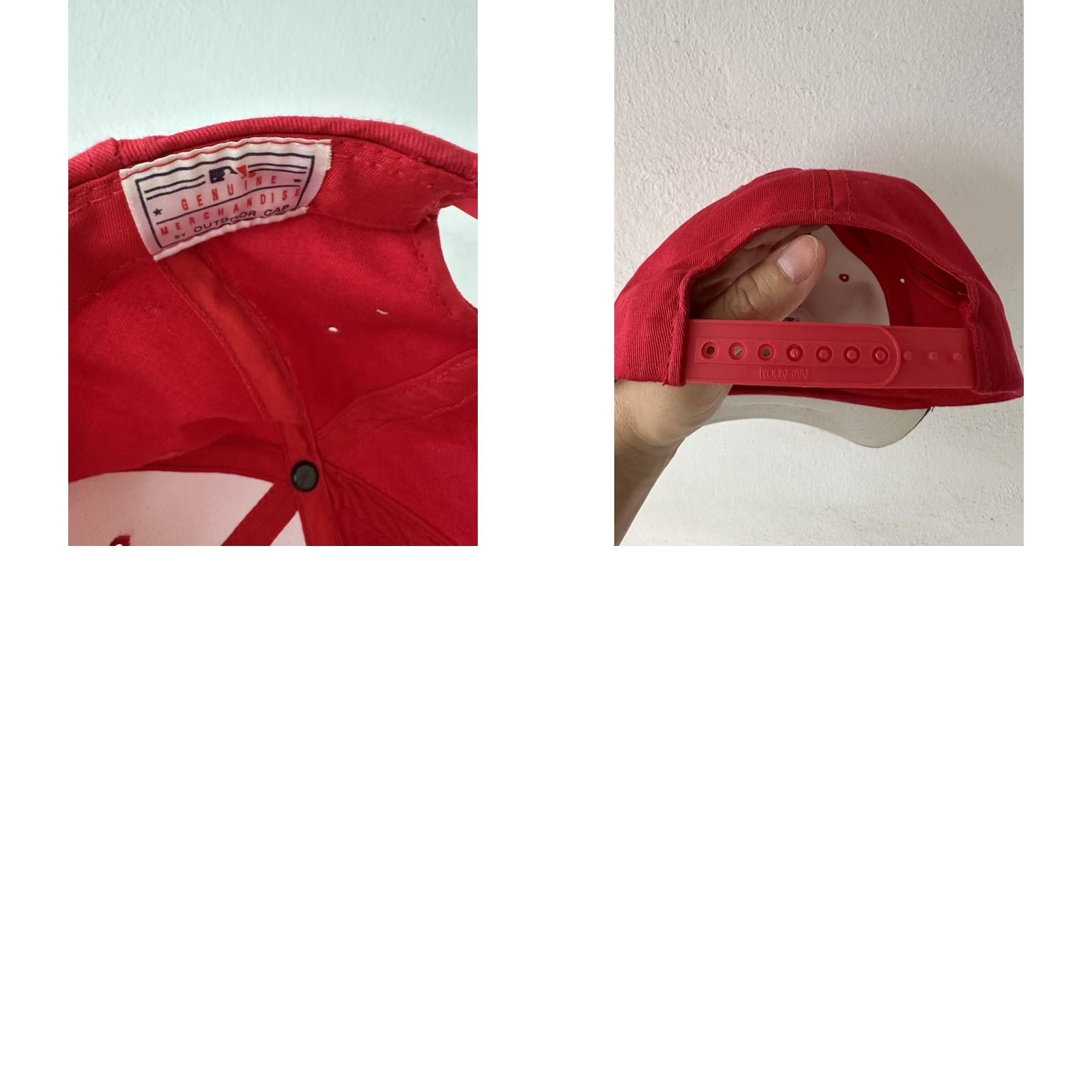 MLB VINTAGE 90s Philadelphia Phillies MLB Baseball Snapback Hat Red New without Tags Size ONE SIZE - 8 Thumbnail