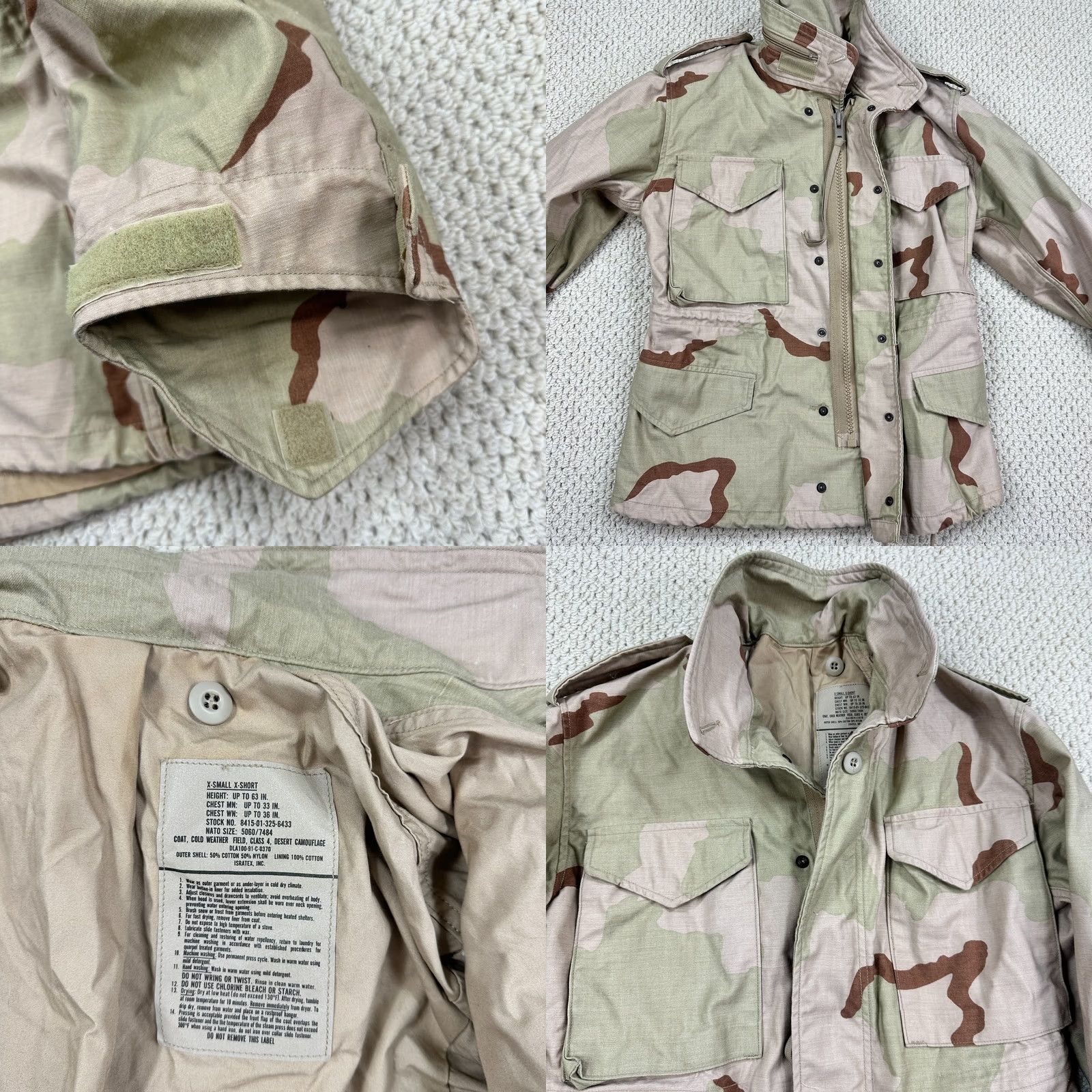 Vintage VINTAGE Isratex M65 Jacket Mens XS X-Short Desert Camo Cold Weather Field Coat 90s Size US XS / EU 42 / 0 - 10 Thumbnail