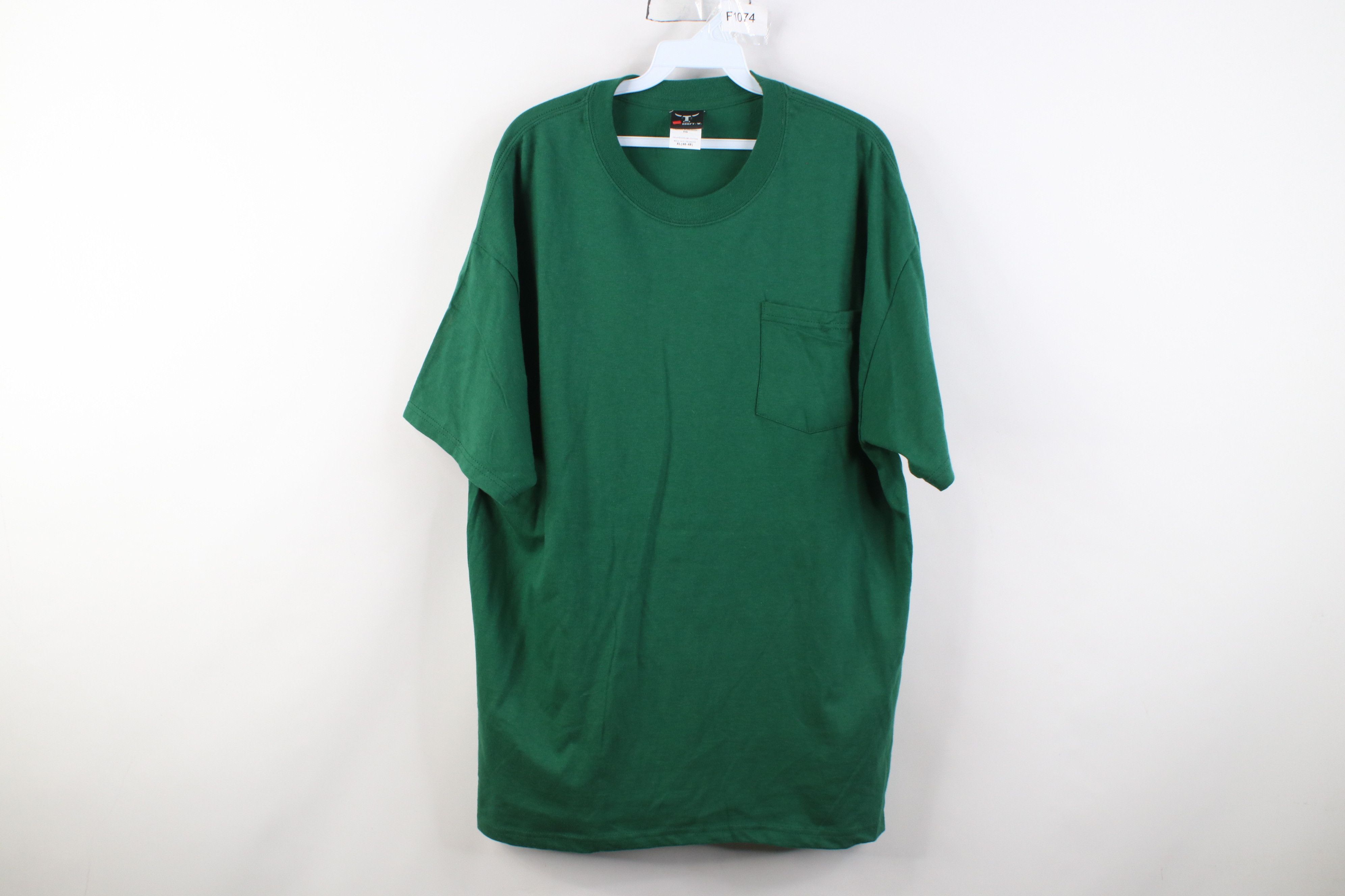 Hanes Deadstock Vintage Y2K Hanes Beefy Pocket T-Shirt Green Size US XL / EU 56 / 4 - 1 Thumbnail