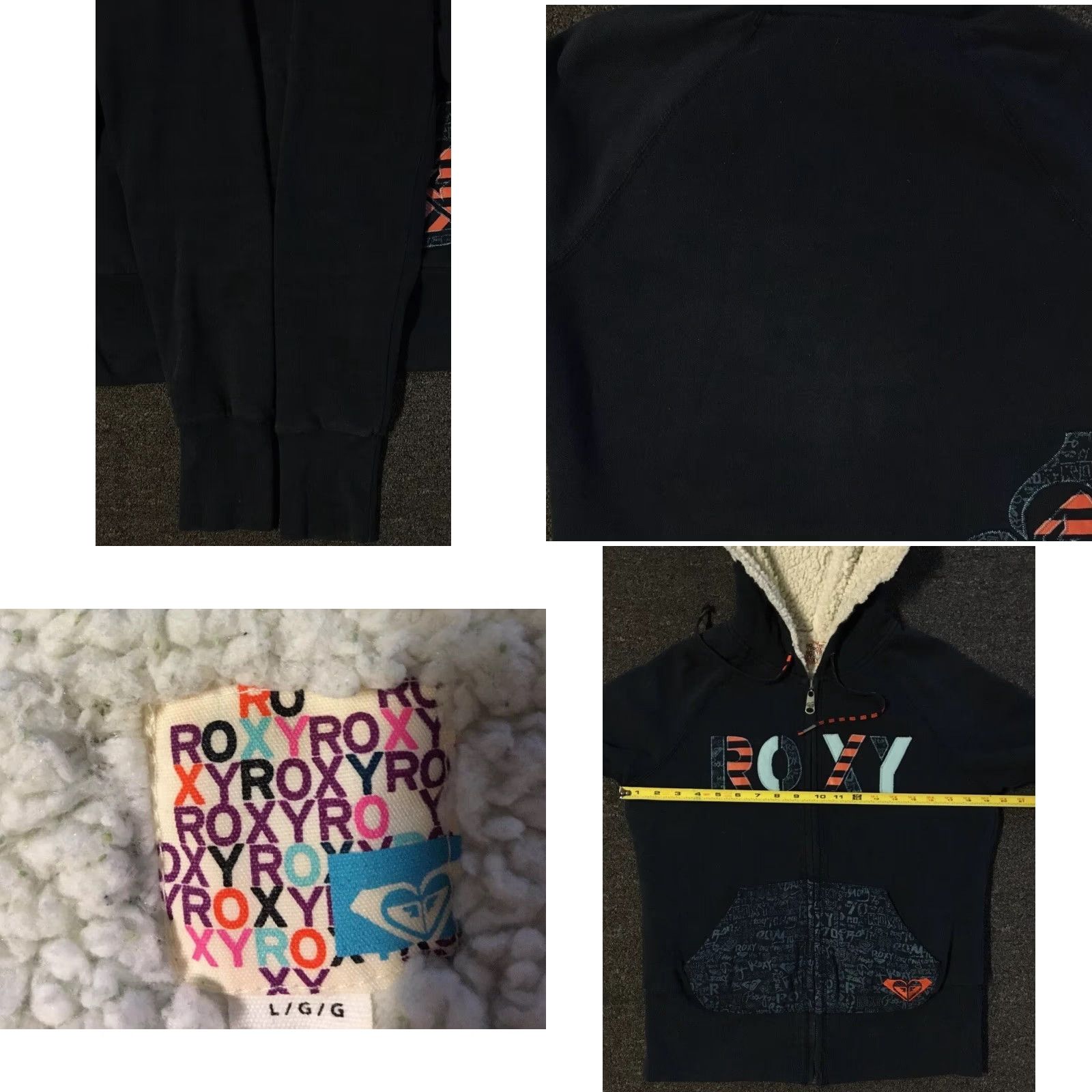 Quiksilver VINTAGE Quiksilver Roxy Faded Sherpa Lined Zip Hoodie Blue 90s Y2K Surf Skate Grunge Billabong OP Gotcha Women's Size L Mens Womens Size L / US 10 / IT 46 - 8 Thumbnail