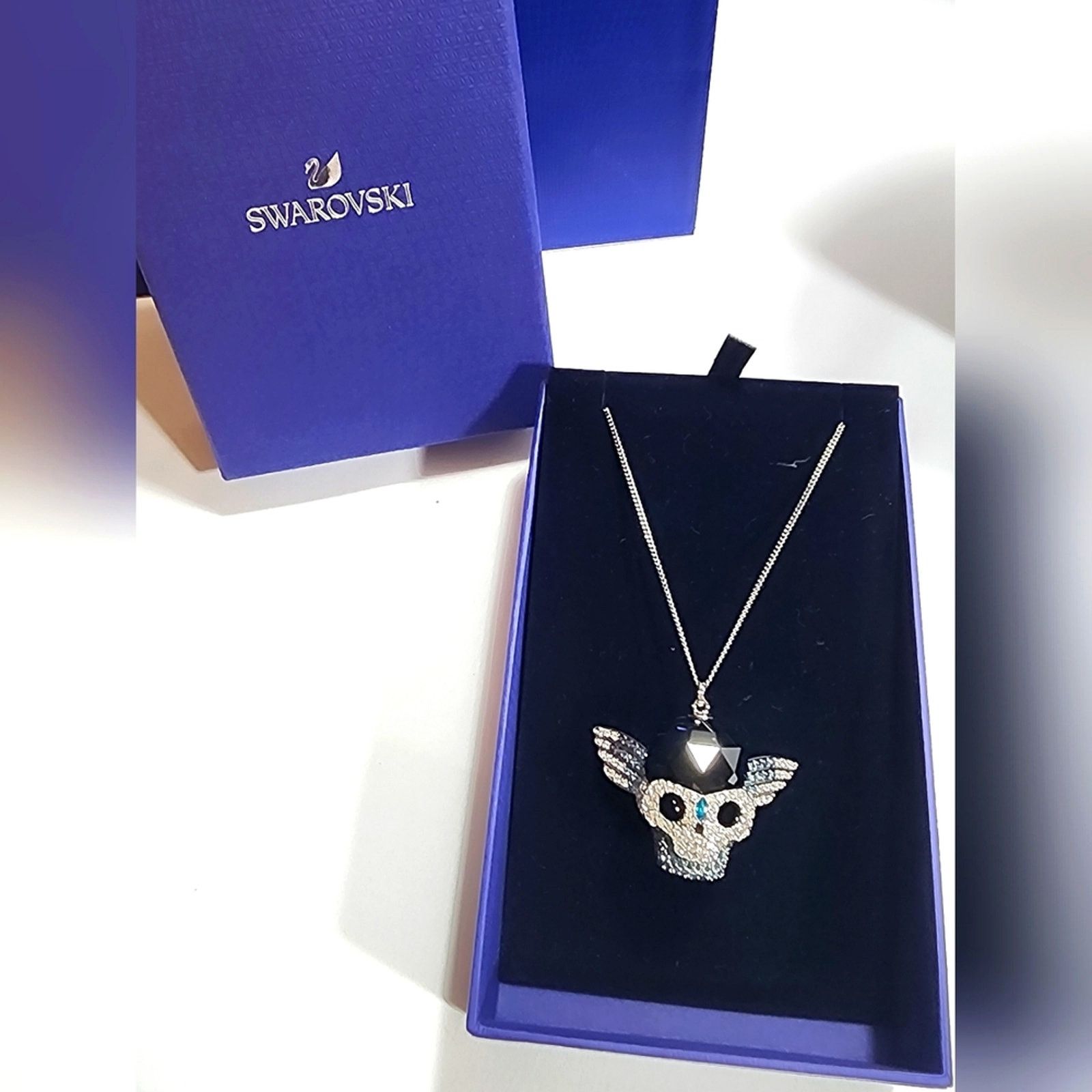 Swarovski Silver Skull Pendant Necklace