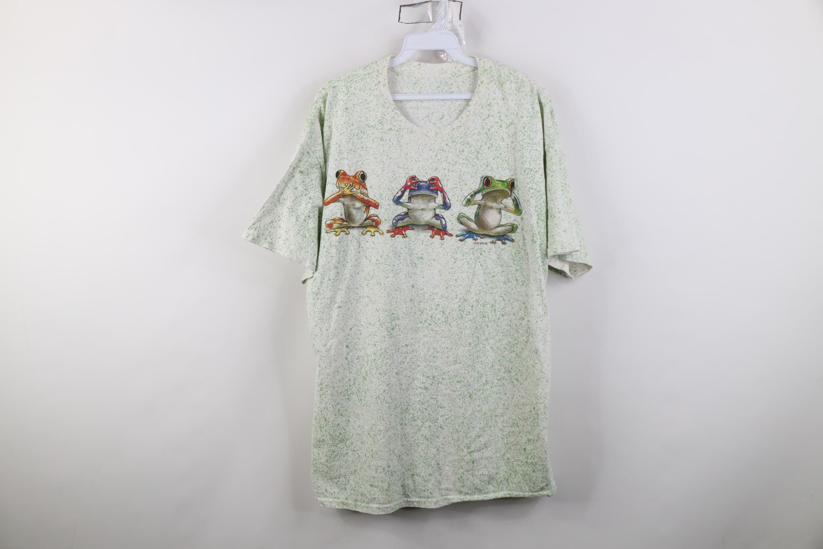 Vintage Vintage 90s Earth Day See No Evil Tree Fog T-Shirt Flecked Size US XL / EU 56 / 4 - 1 Thumbnail