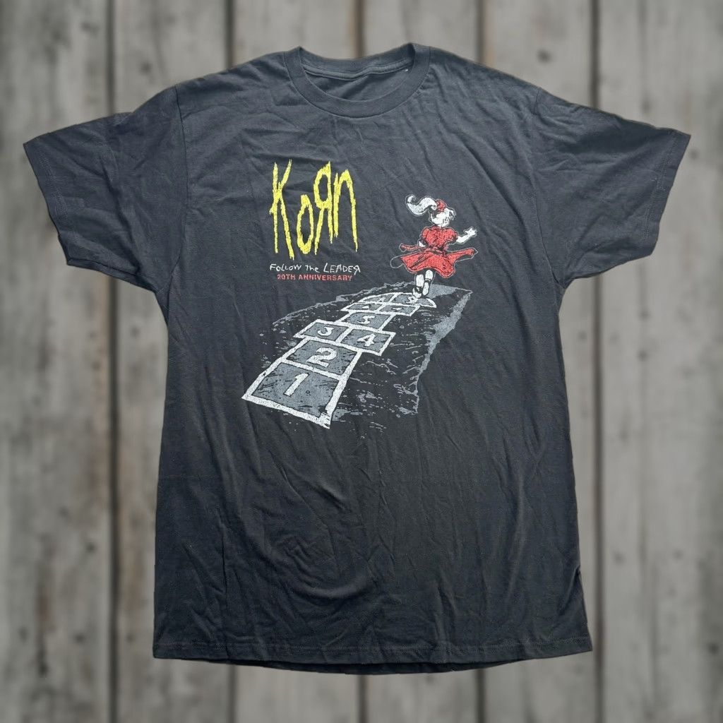 Vintage Korn Shirt Mens Large Black Follow The Leader 20th Anniversary Band Tee Graphic Size US L / EU 52-54 / 3 - 1 Thumbnail