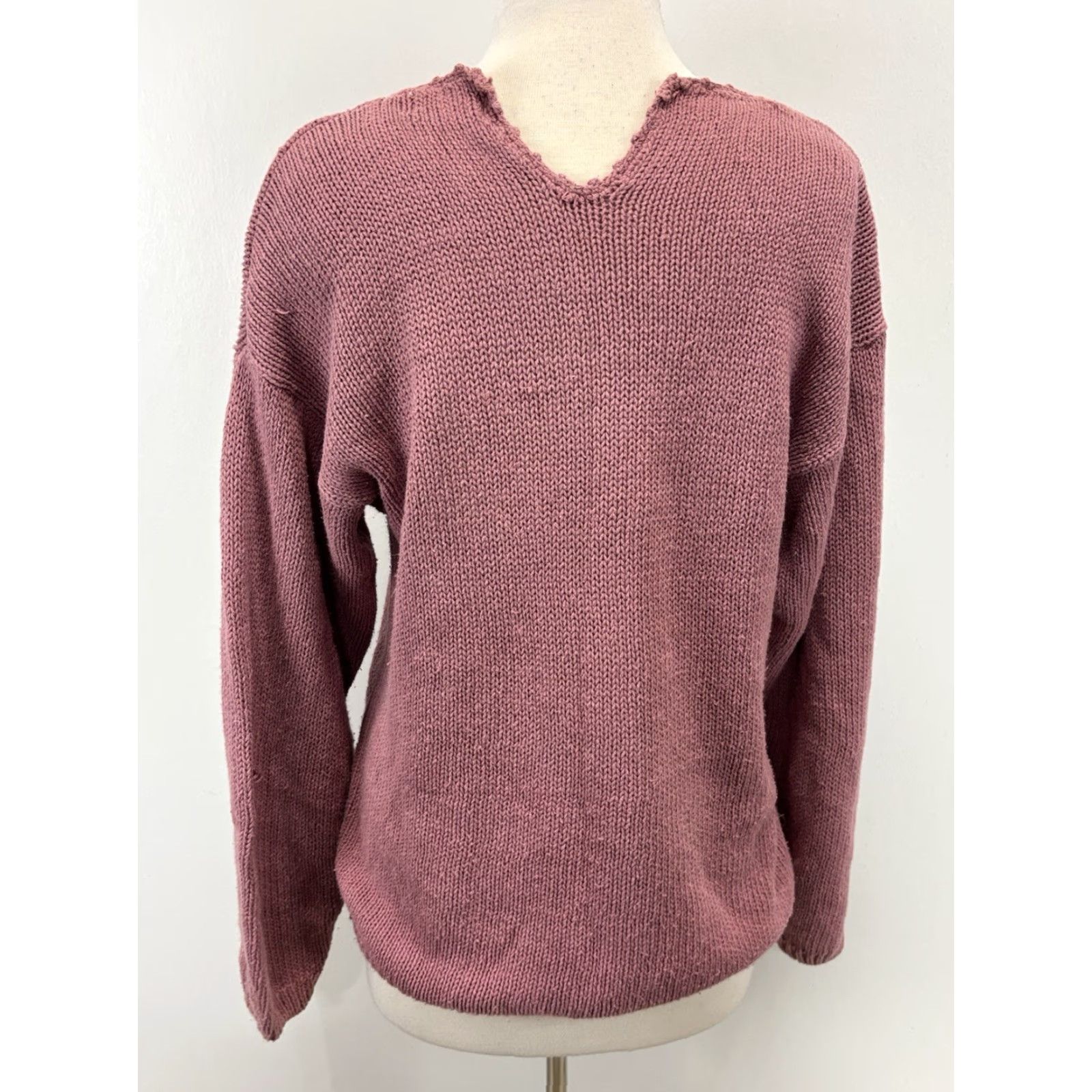 Vintage VINTAGE Shenanigans Tunic Sweater Women’s M Mauve Paisley 90s Knit Ramie Cotton Long Sleeve Size M / US 6-8 / IT 42-44 - 3 Thumbnail