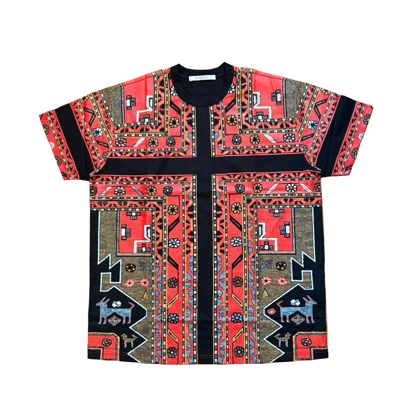 Givenchy Black Silk Organza Madonna Cross Oversized T-Shirt | Grailed