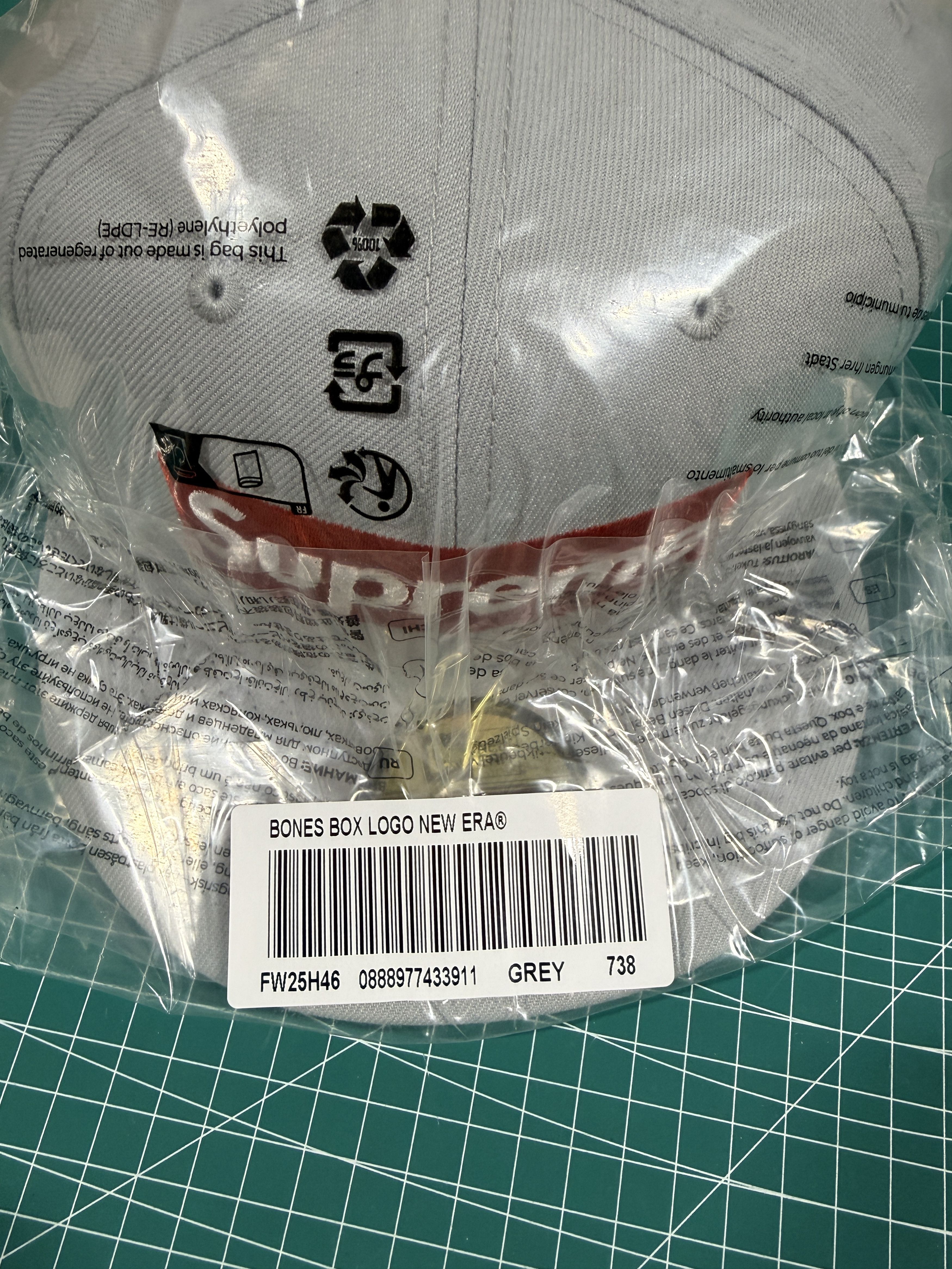 Other Supreme Bones Box Logo New Era 59Fifty Hat Grey 7 3/8 Size ONE SIZE - 4 Thumbnail