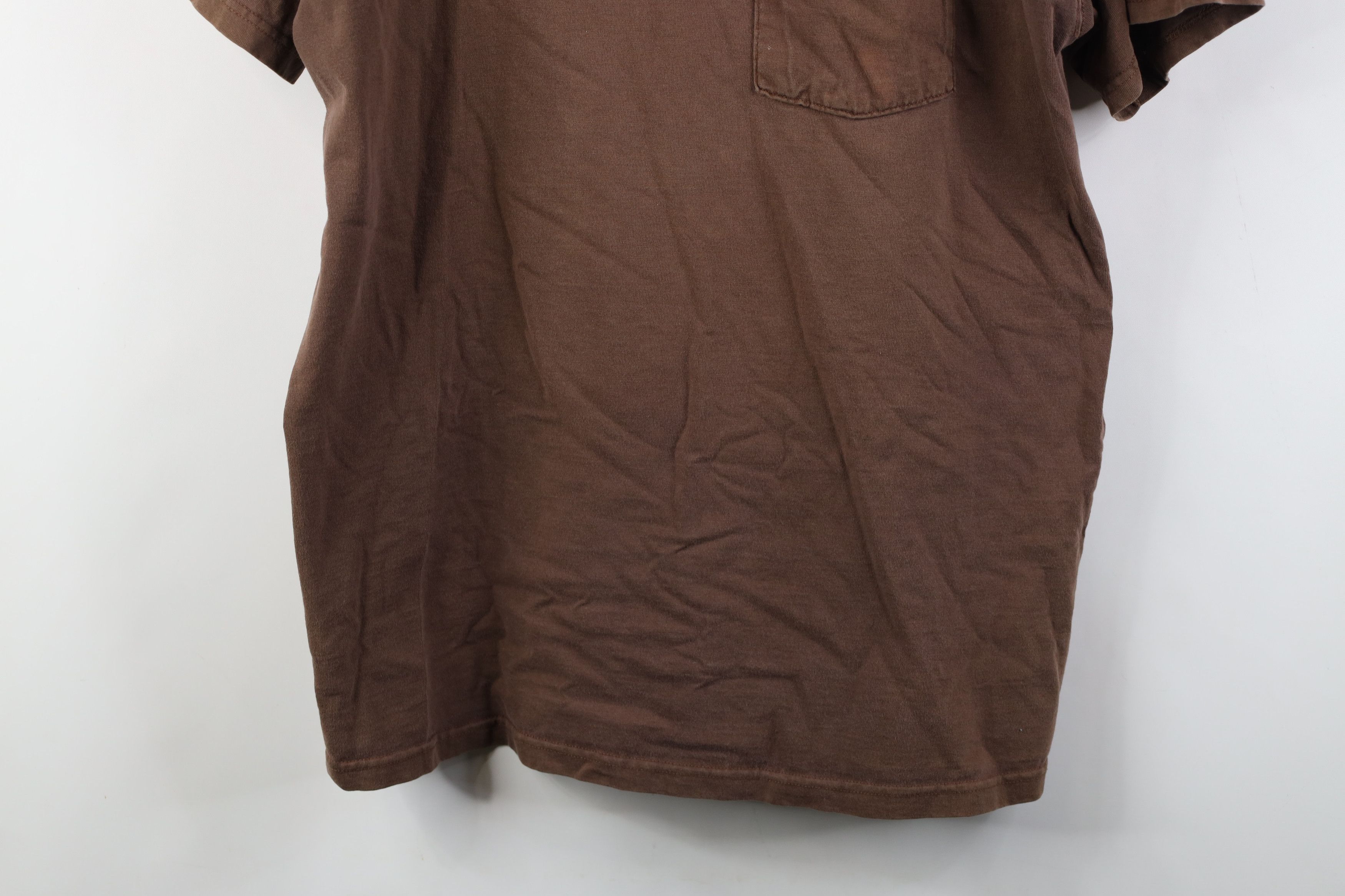 Vintage Vintage 90s Y2K Streetwear Blank Pocket T-Shirt Brown Cotton Size US L / EU 52-54 / 3 - 3 Thumbnail