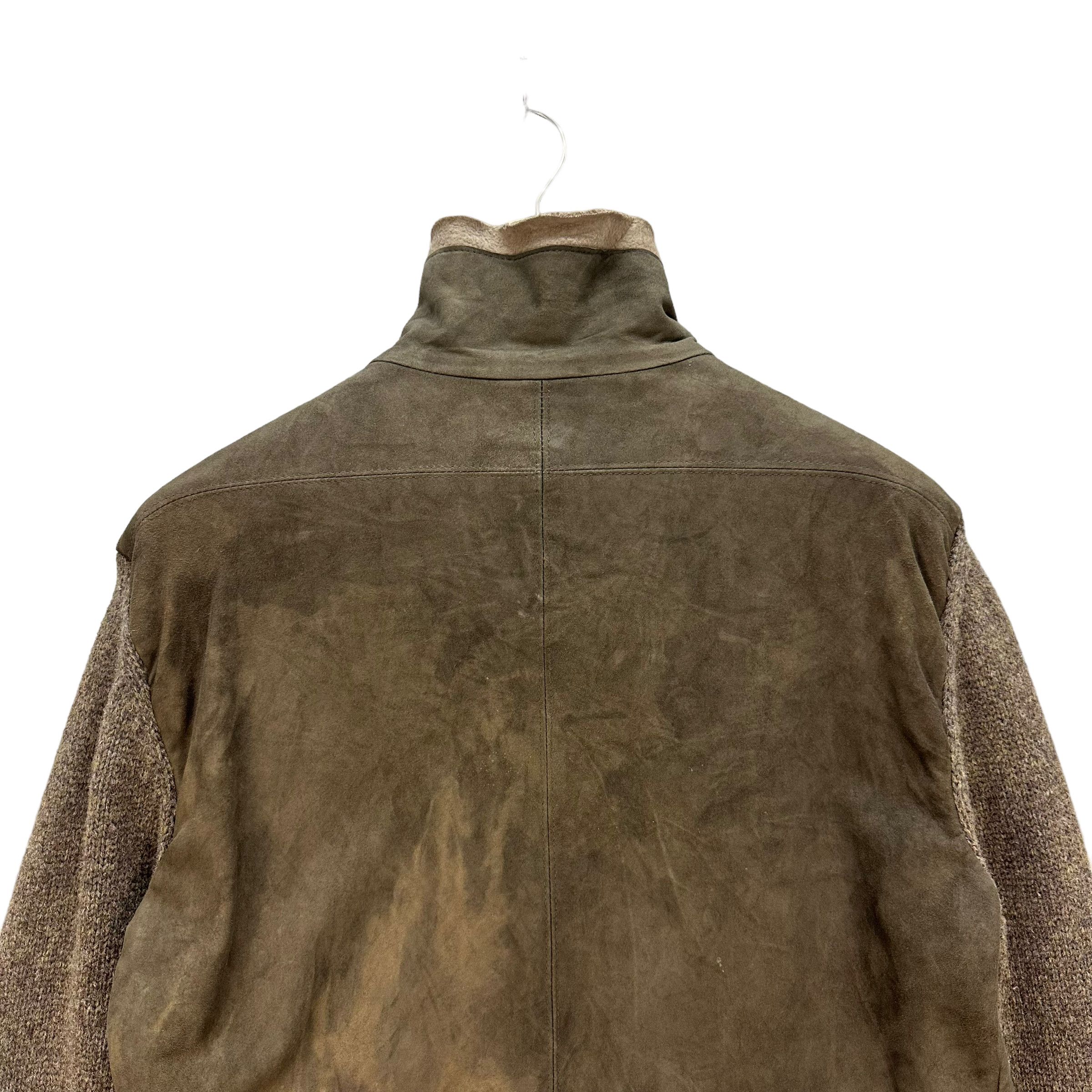 Vintage M.G. VULPINARI SUEDE LEATHER KNIT SLEEVE JACKET #8176-208 Size US M / EU 48-50 / 2 - 12 Thumbnail