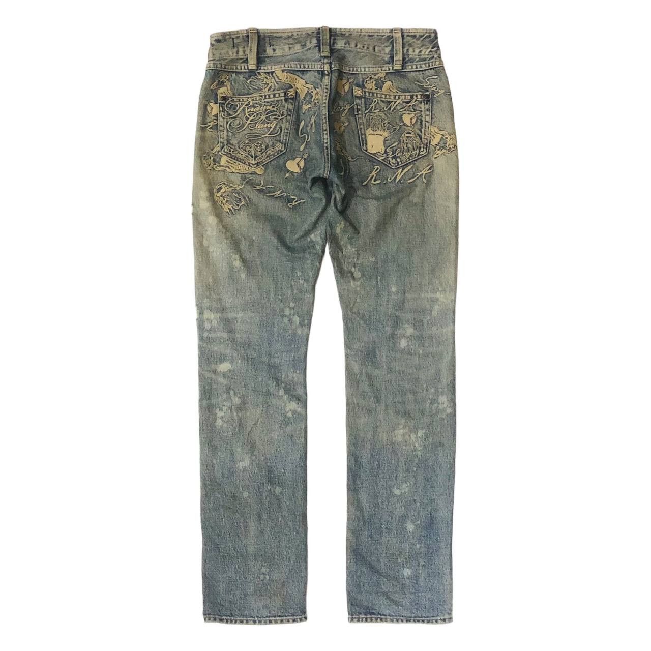 Japanese Brand RNA INC SLANG DISTRESSED EMRODERY DENIM Size US 30 / EU 46 - 9 Thumbnail