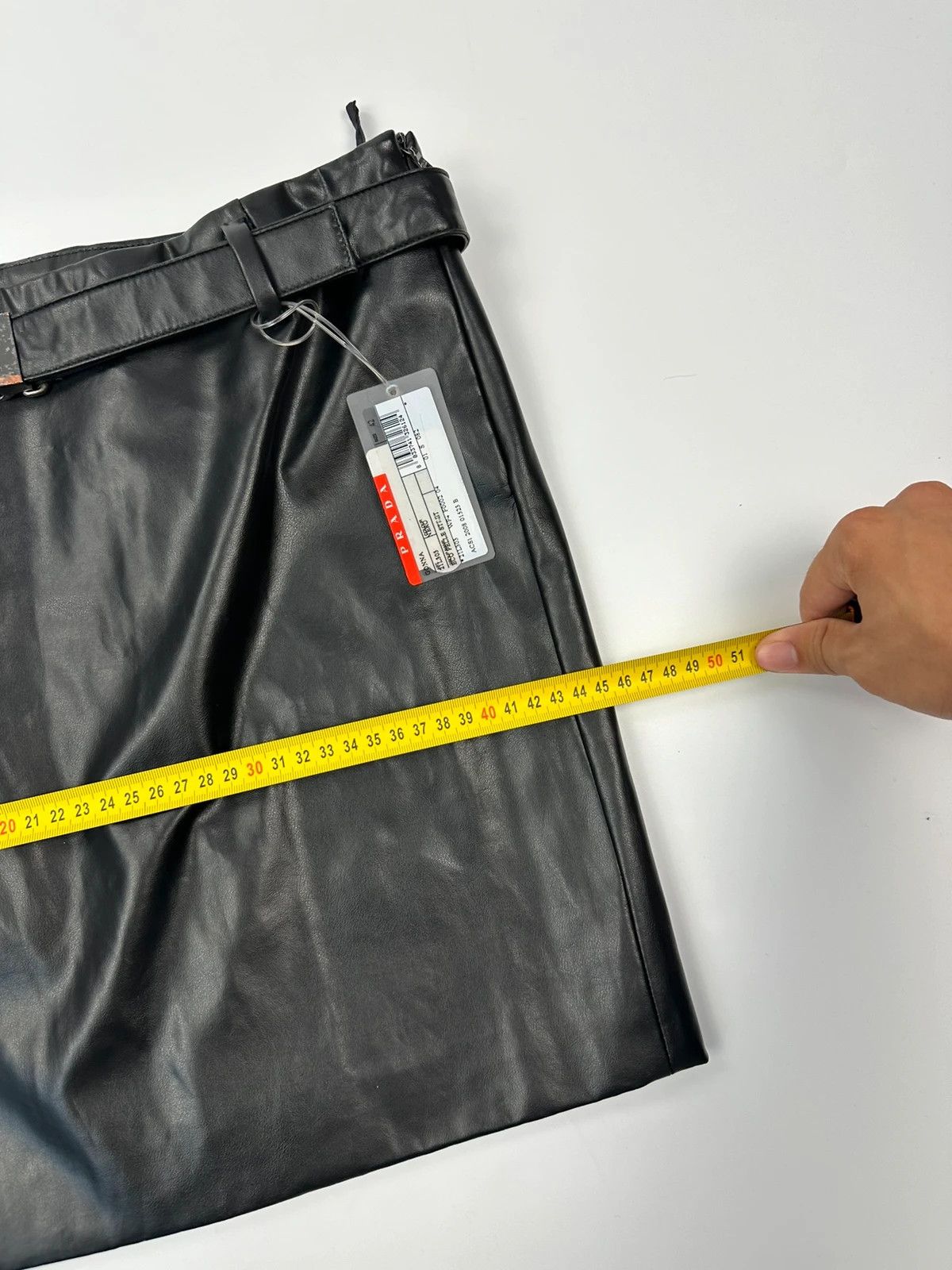 Prada Prada Sport SS2008 Black Shiny Belt Skirt Size 38" / US 16 / IT 52 - 10 Thumbnail