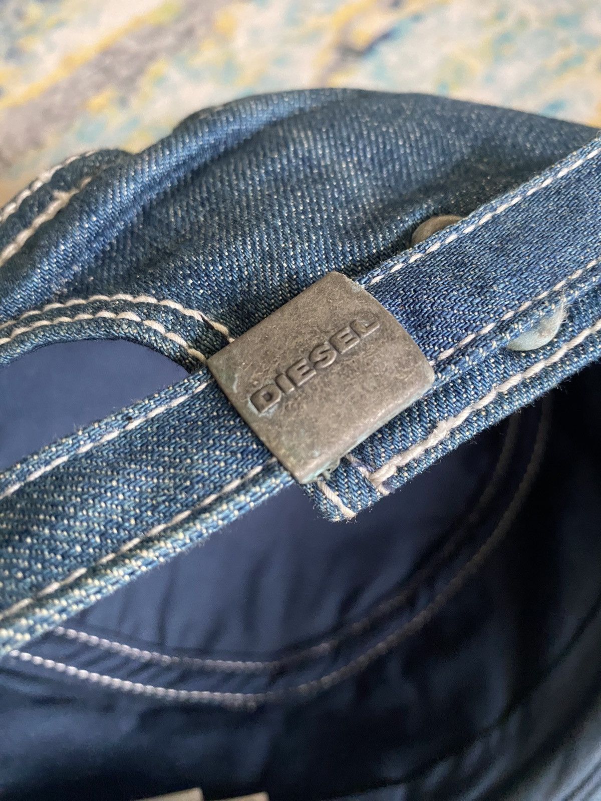 Diesel × Vintage Diesel Avant Garde Denim Distressed Cap Size ONE SIZE - 6 Thumbnail