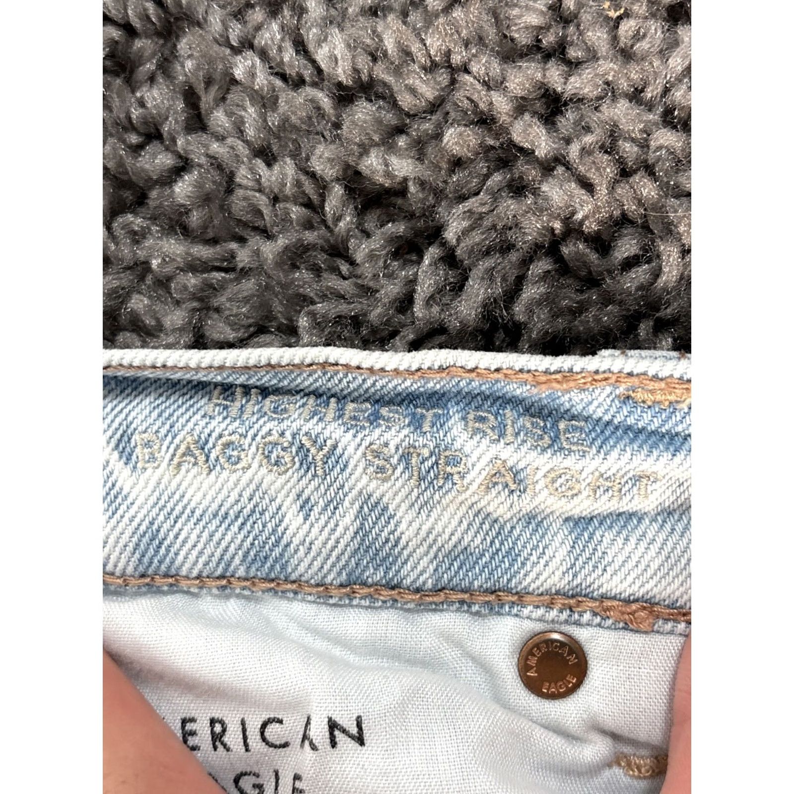 American Eagle Outfitters VINTAGE American Eagle Outfitters Jeans 8 Blue 90s Baggy Wide-Leg High Rise Denim Women Size 30" / US 8 / IT 44 - 5 Thumbnail