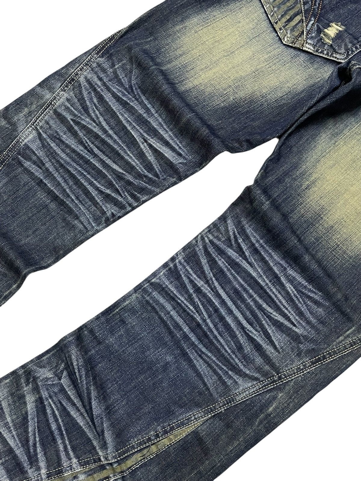 Japanese Brand Lemans Japan Asymmetrical Panel Heavy Stitch Boro Jeans Size US 32 / EU 48 - 14 Thumbnail