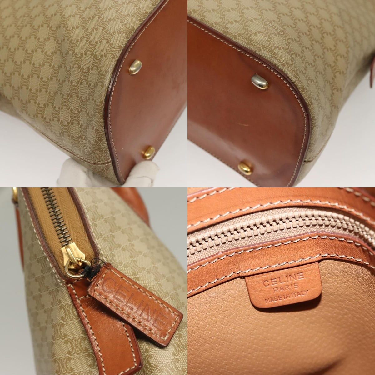 Celine CELINE Macadam Canvas Hand Bag Pvc Beige Gold Size ONE SIZE - 11 Thumbnail