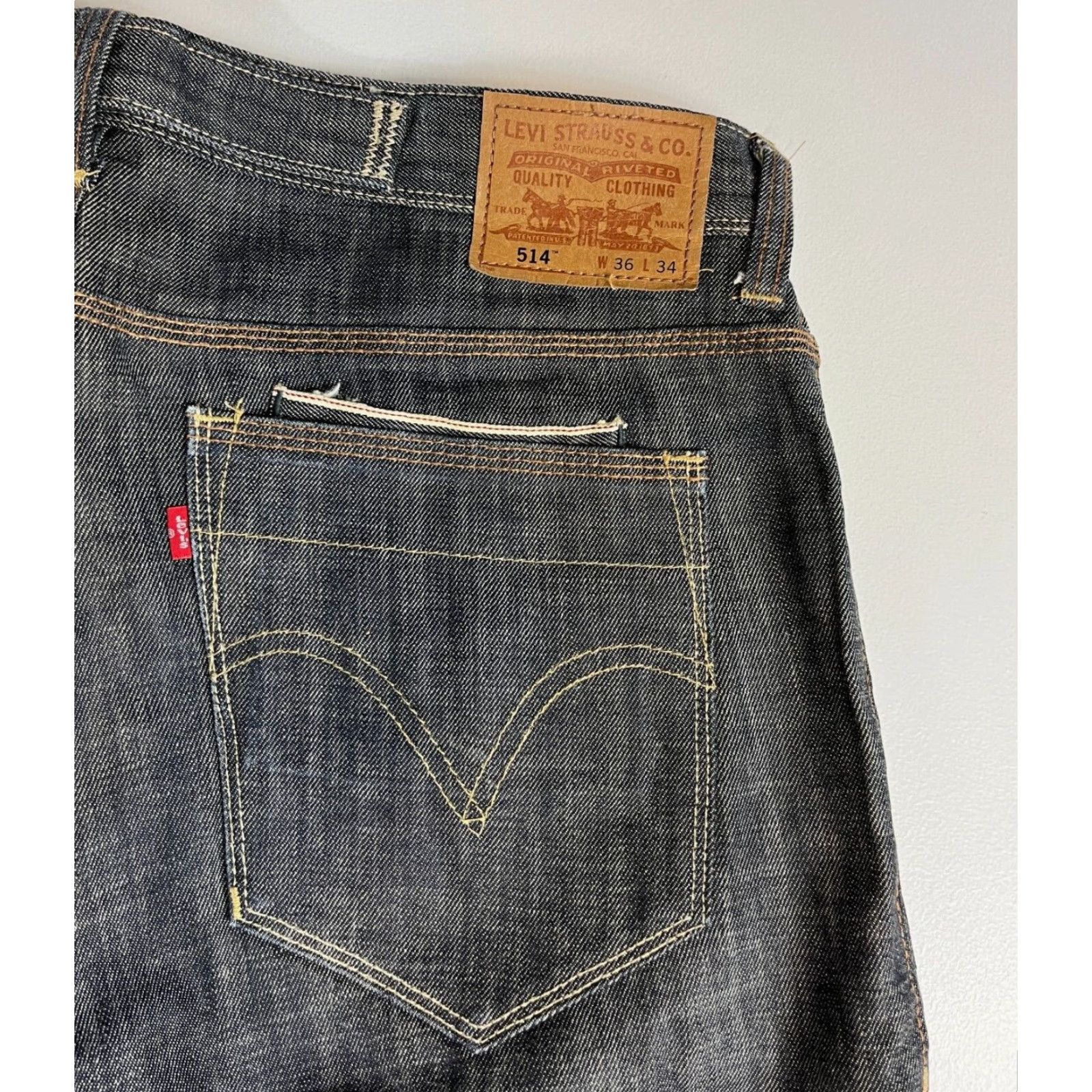 Levi's Levi's 514 Slim Straight Jeans 36x34 Men Denim Blue Gray Cotton Zip Inseam 34 36 Size US 36 / EU 52 - 6 Thumbnail
