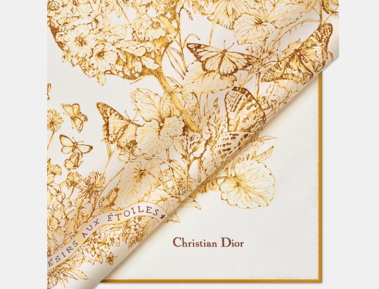 Dior o1w1db10425 34GLO7 Size: OS / Square Scarf in Gold & White Size ONE SIZE - 4 Thumbnail
