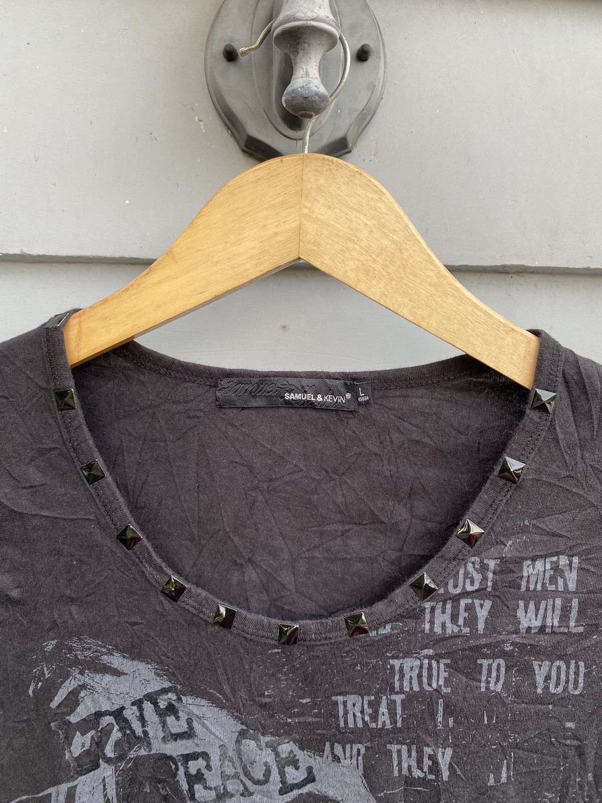 If Six Was Nine Samuel & Kevin Neck Studed Punk Empire Dark Luxury Style Size L / US 10 / IT 46 - 2 Thumbnail