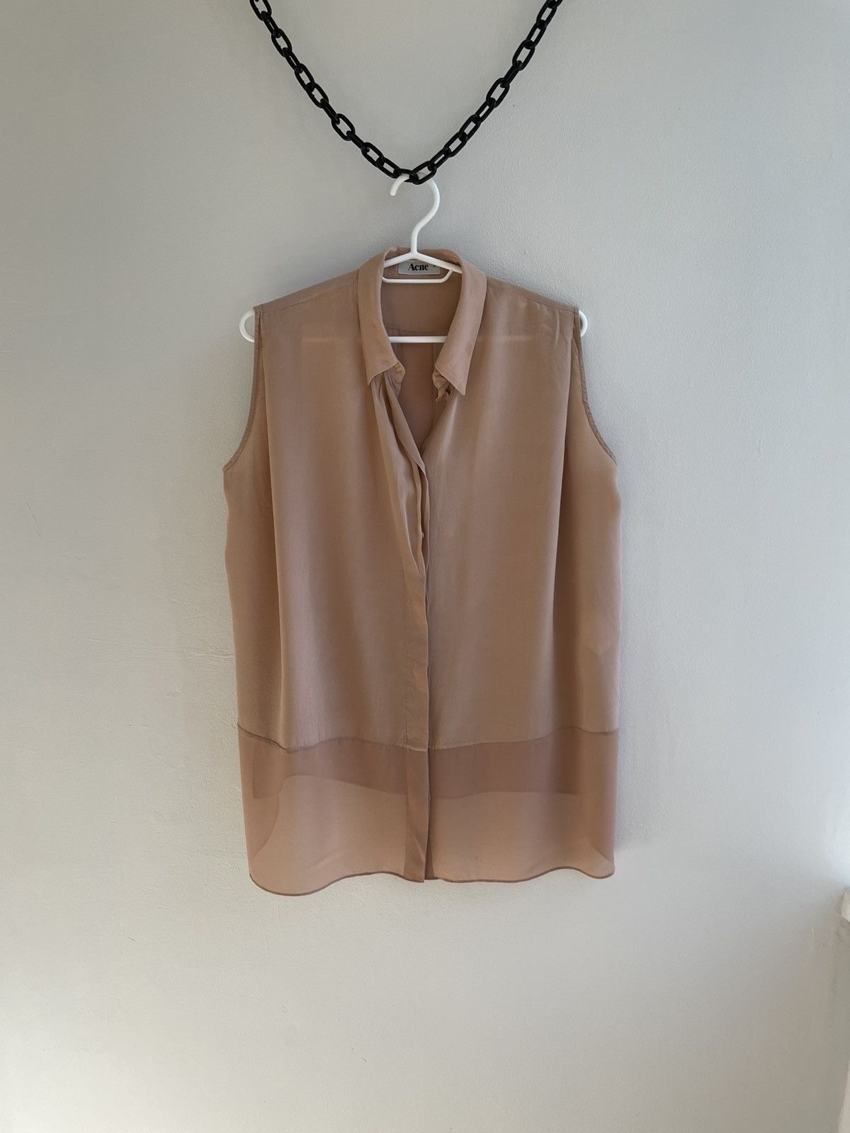 Acne Studios × Designer Acne Studios Silk Blouse Top blouse Front Sleeveless Vest Size XS / US 0-2 / IT 36-38 - 1 Thumbnail