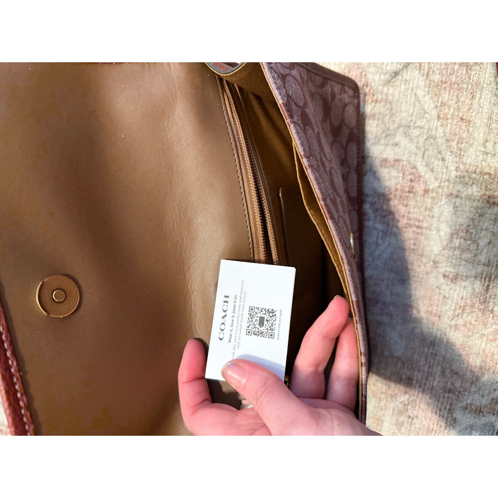 Coach Coach NWT Turner Flap Crossbody - Wine Signature, MSRP $350 Size ONE SIZE - 7 Thumbnail