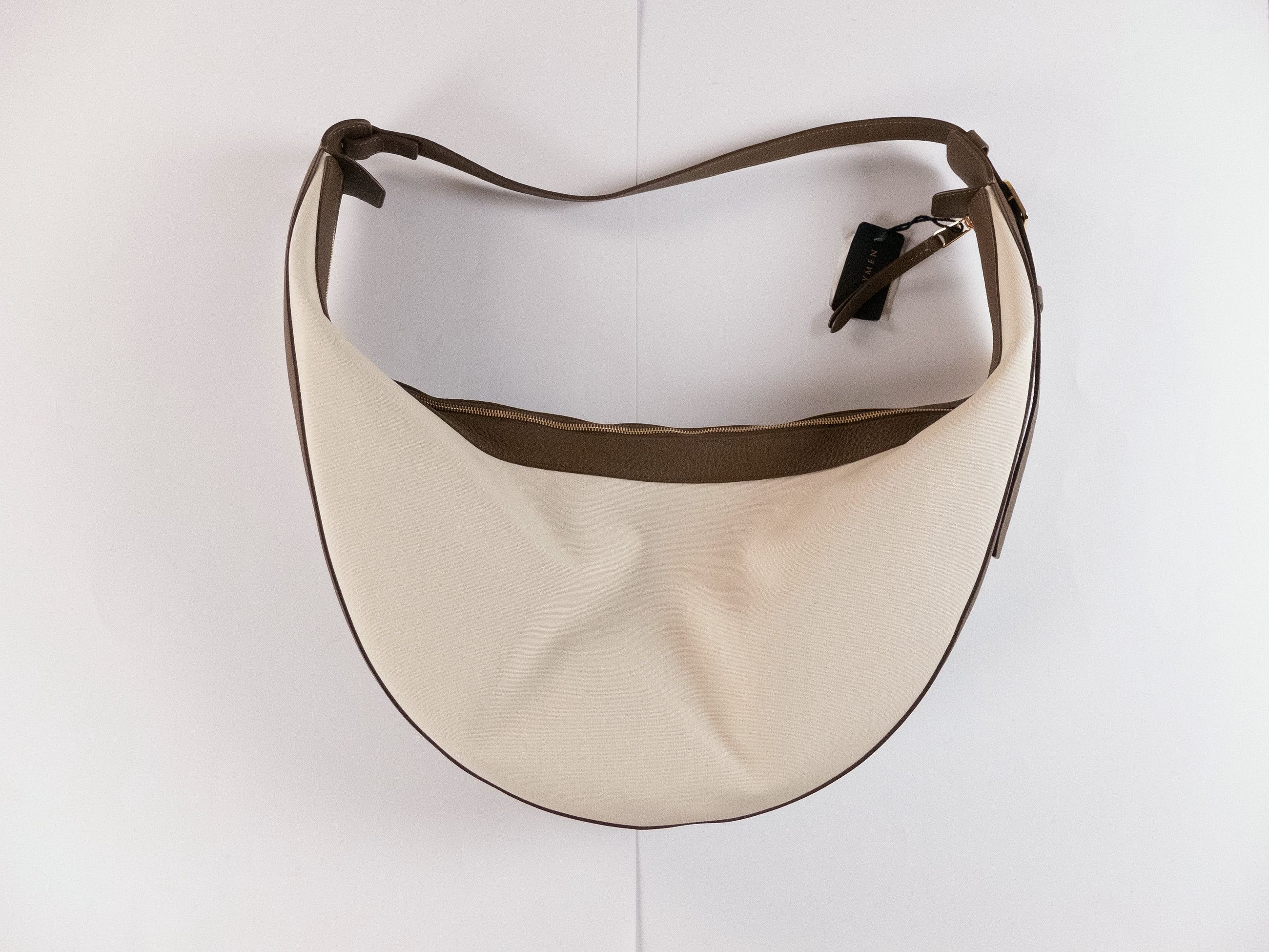 KHAITE KHAITE Augustina beige large canvas & leather shoulder bag Size ONE SIZE - 10 Thumbnail
