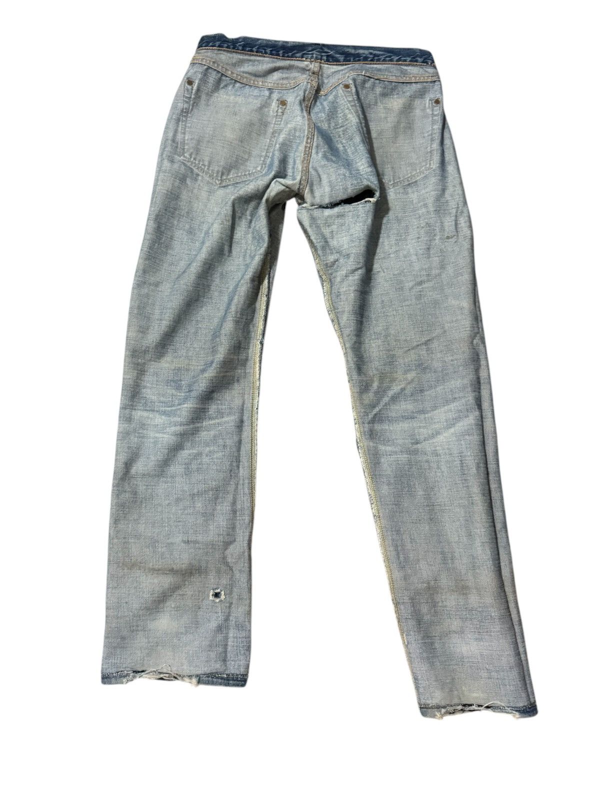 Japanese Brand Heavily Distressed Fullcount Selvedge Denim Size US 33 - 15 Thumbnail
