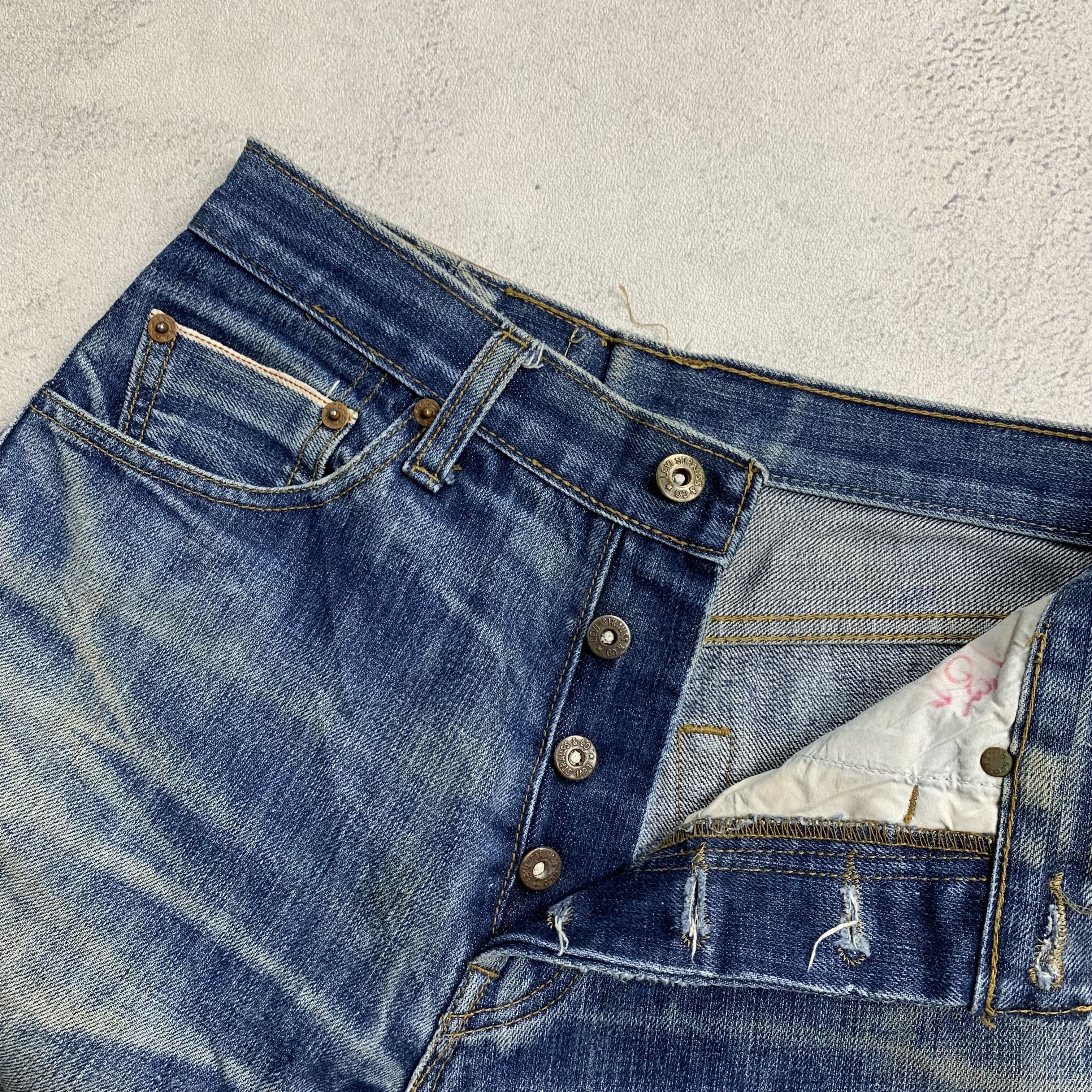 Levi's Vintage Levi's 501 Big E Selvedge Distressed Jeans Size US 27 - 10 Thumbnail