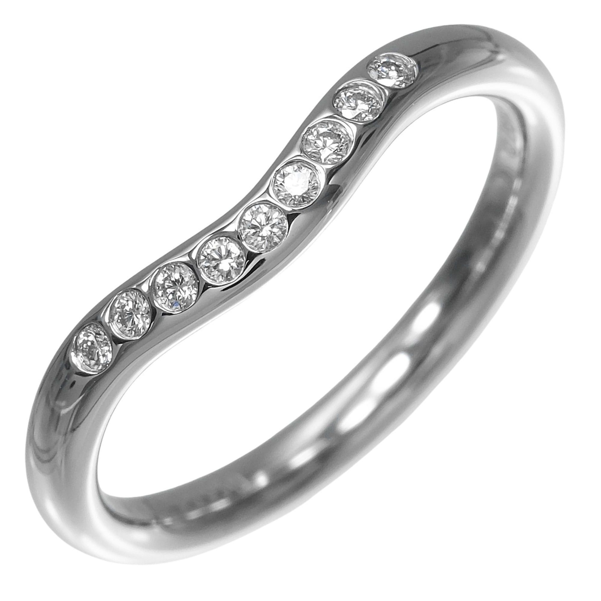 Tiffany & Co. Tiffany & Co. Curved Band Ring, Size 7, Platinum 950, 9 Diamonds, Approx. 3.1g. Size ONE SIZE - 1 Thumbnail
